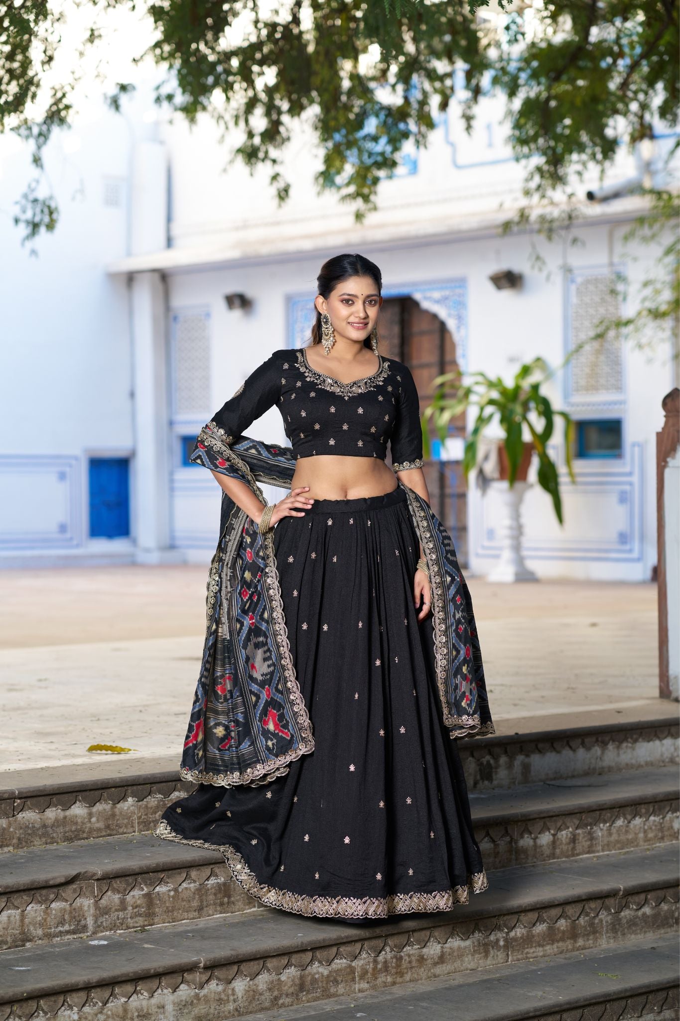 Premium Vichitra Silk Lehenga Choli For Women With Dupatta