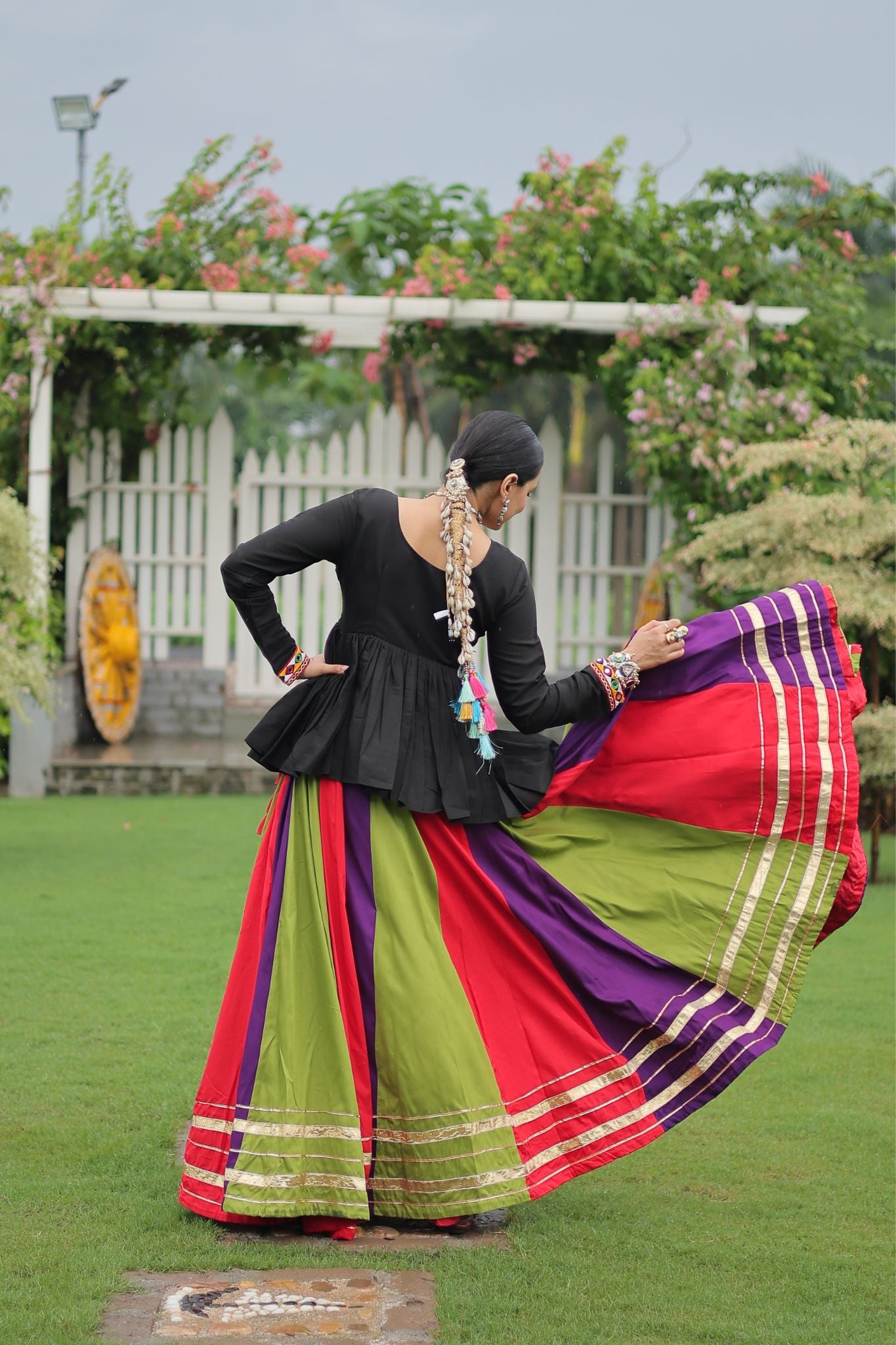 Navratri Special Rayon Kutchi Gamthi Work Traditional Lehenga Choli