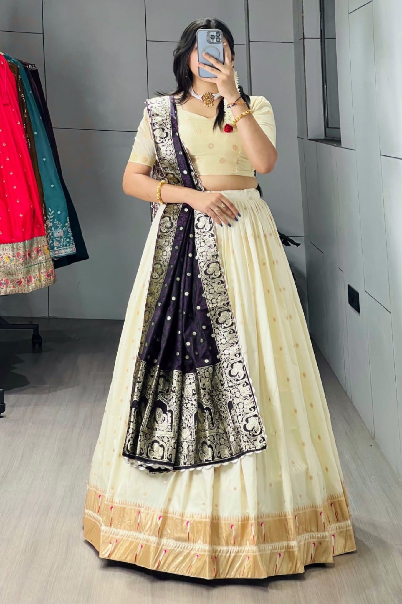 Royal Classical Paithani Silk Lehenga Choli With Iconic Zari Dupatta For Wedding And Festive Wear