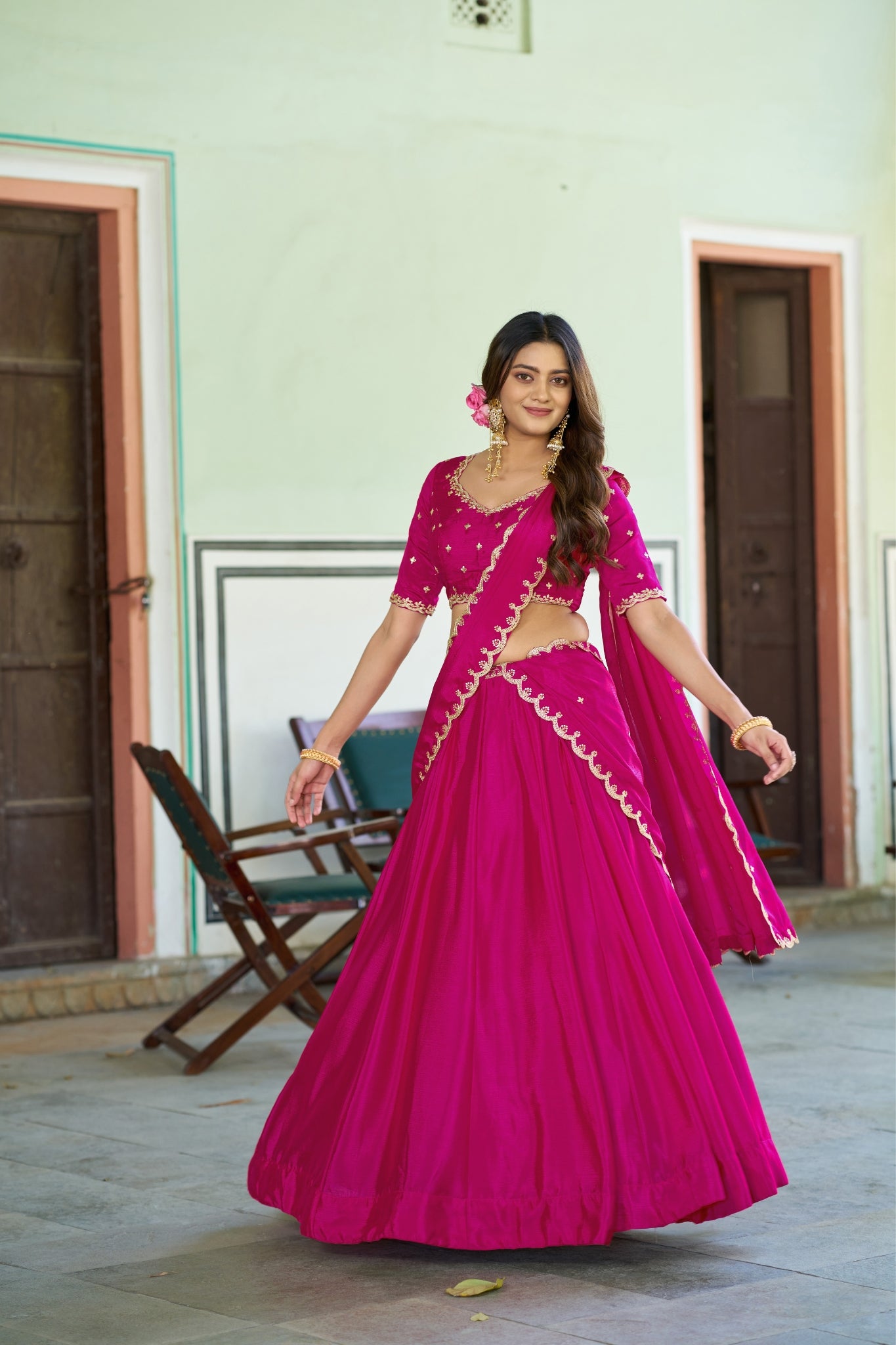 Designer Sequins And Thread Embroidery Lehenga Choli For Women