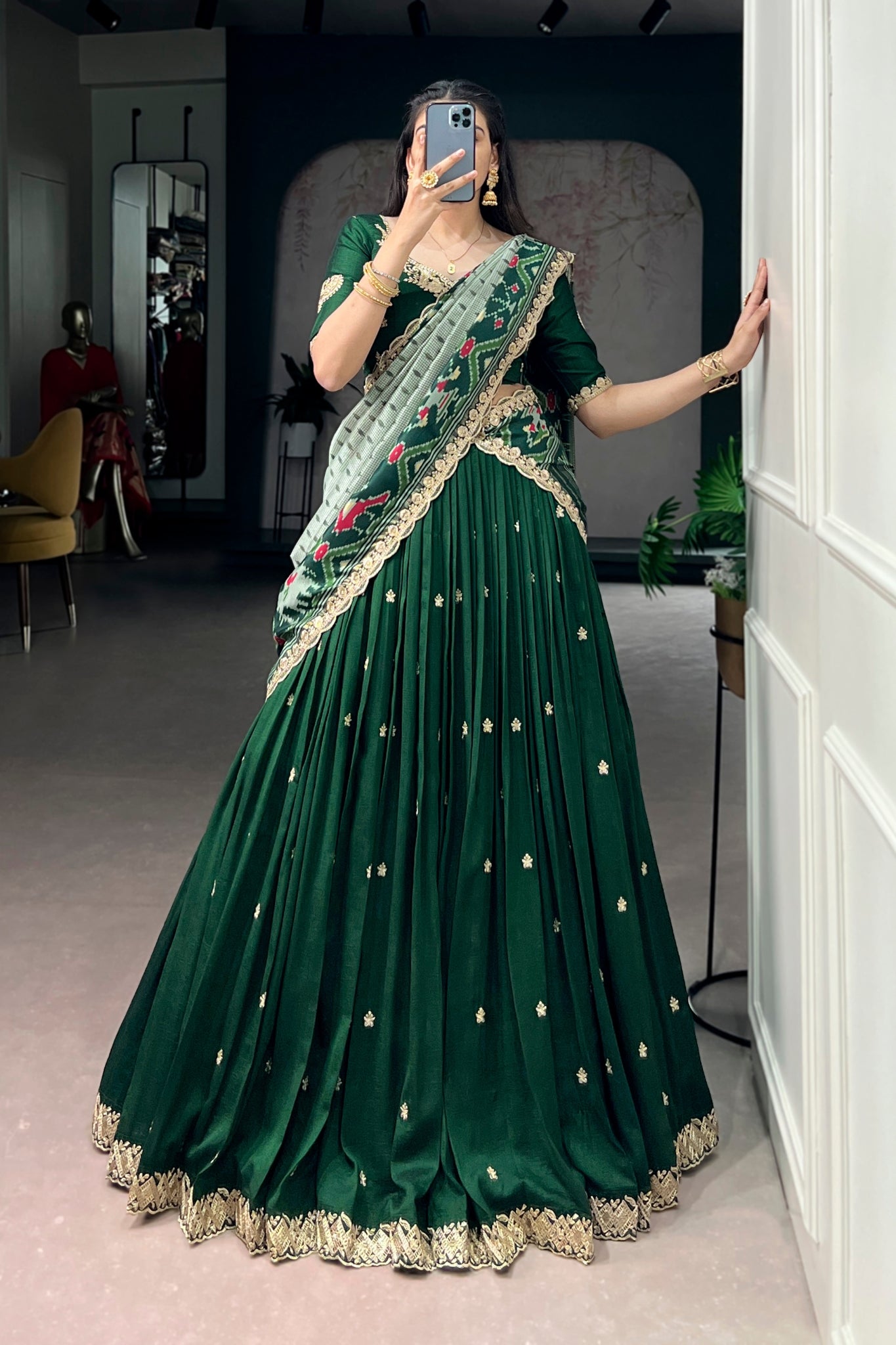 Premium Vichitra Silk Lehenga Choli For Women With Dupatta