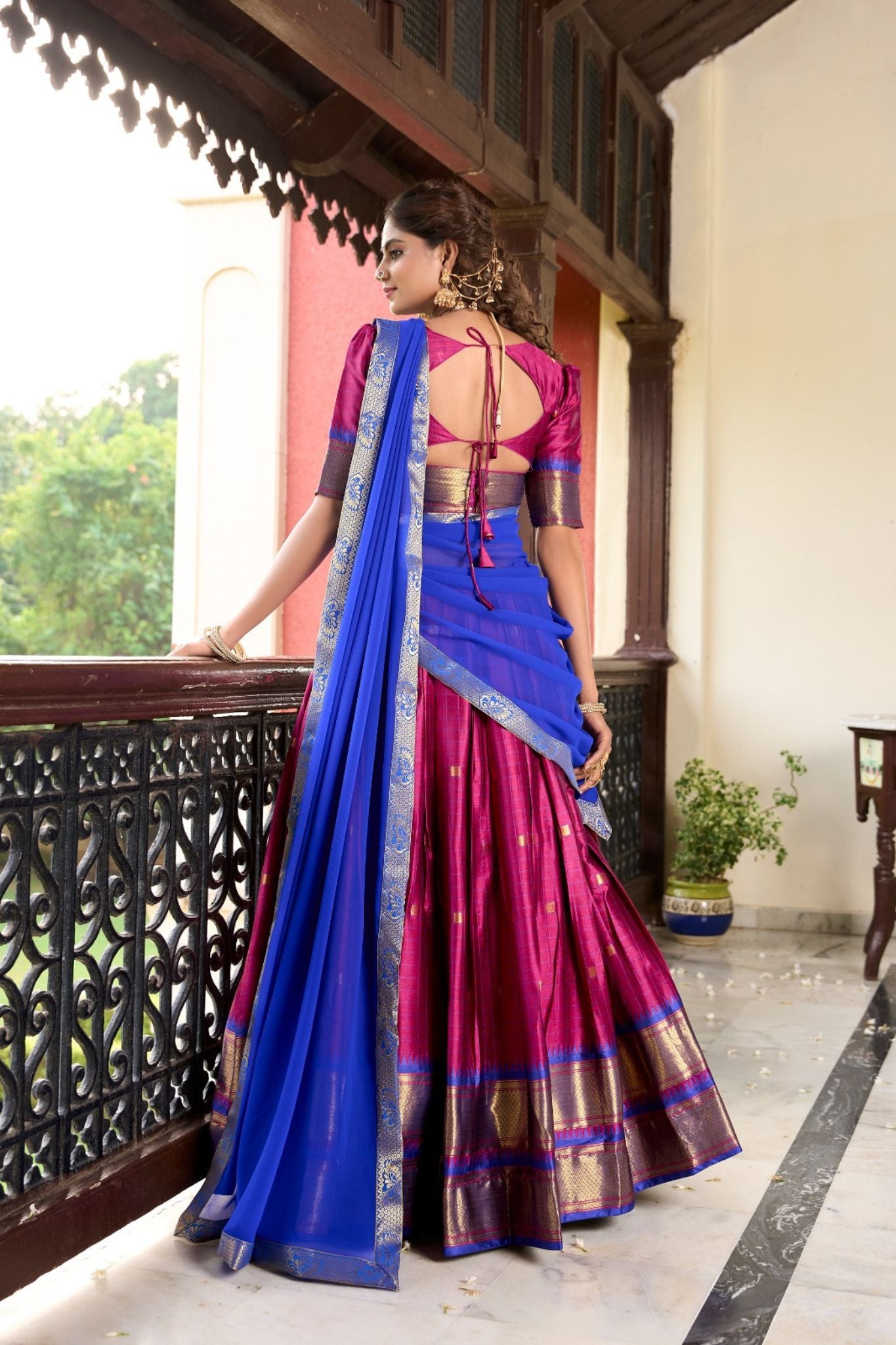 Cotton Silk Weaving Work Lehenga Choli