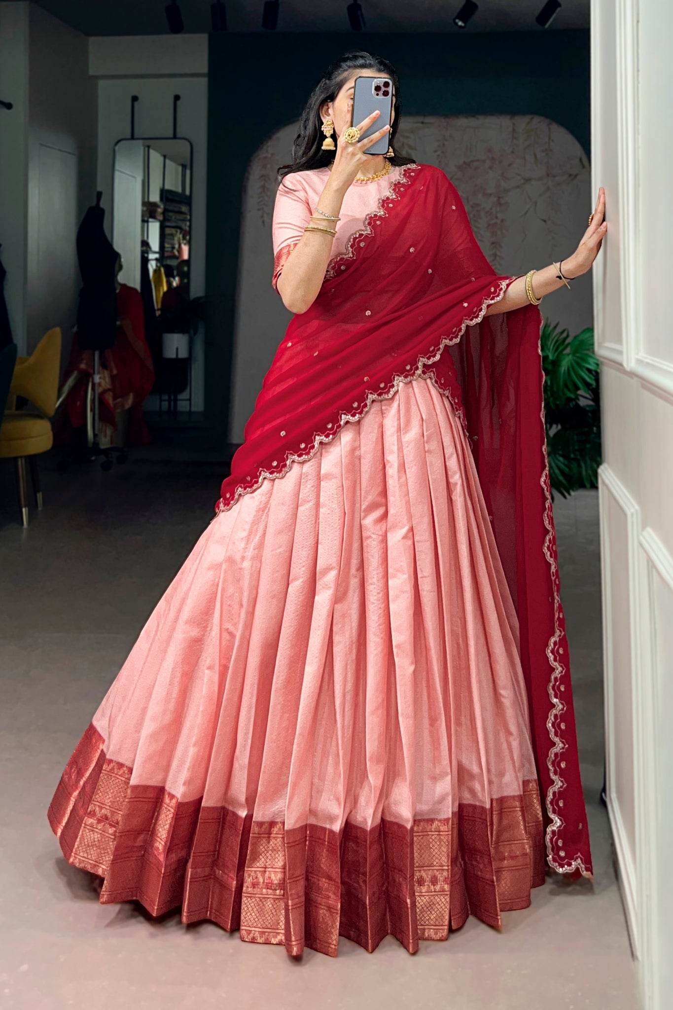 Royal Cotton Silk Beautiful Crafted Lehenga Choli For Women