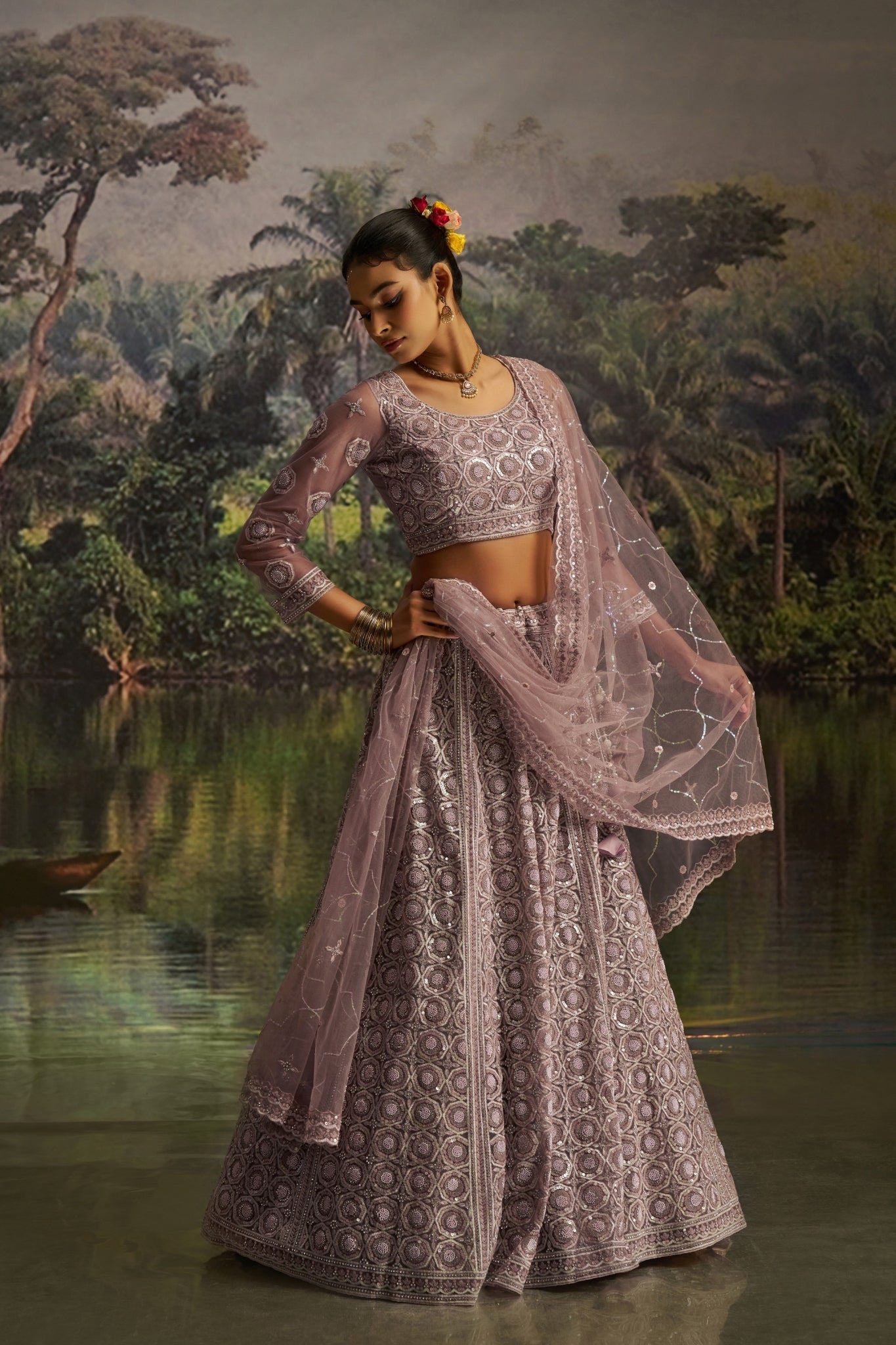 Luxury Soft Net Lehenga With Swarovski And Heavy Embroidery