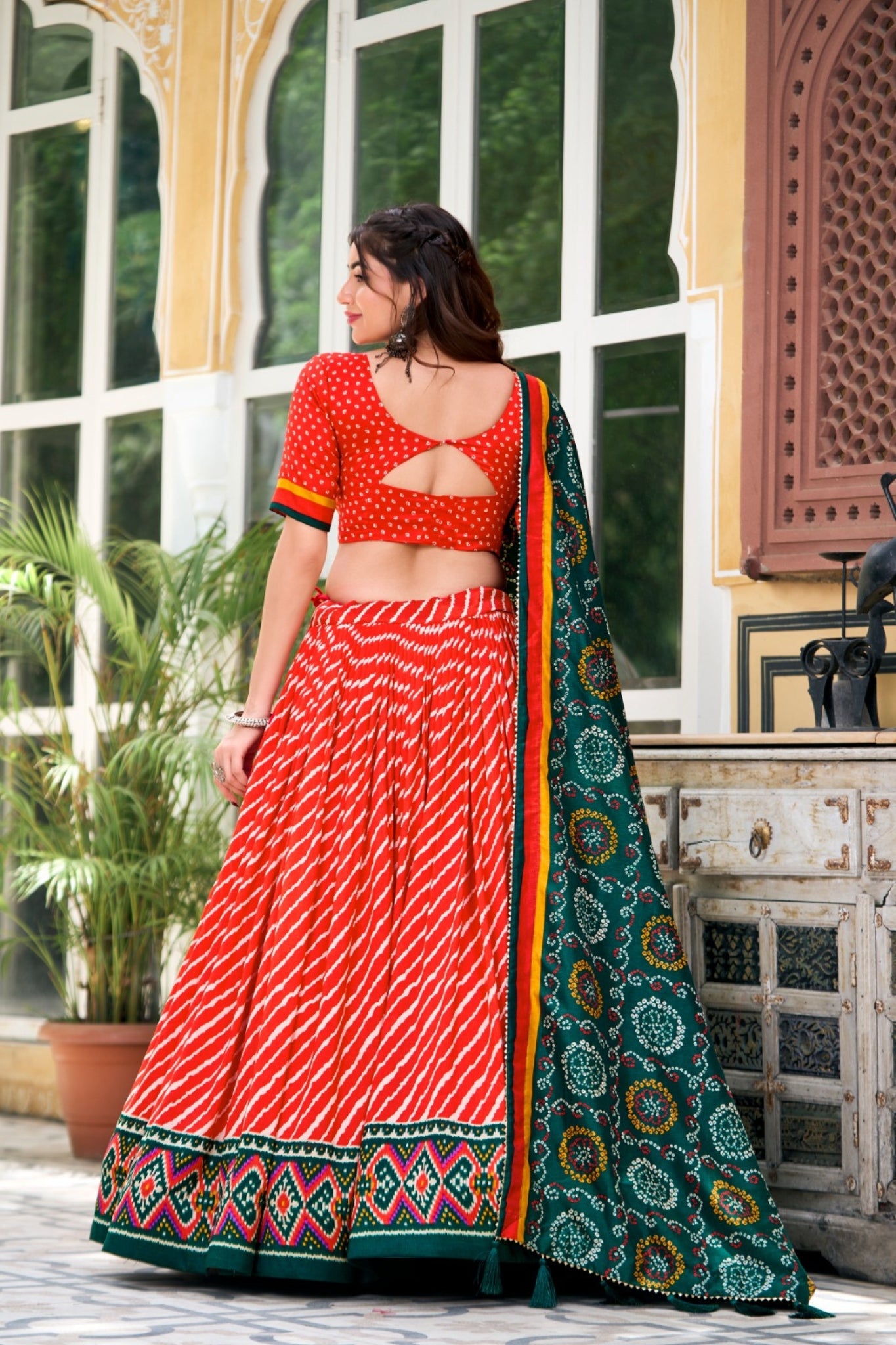 Patola Print Leheriya Designer Lehenga Choli