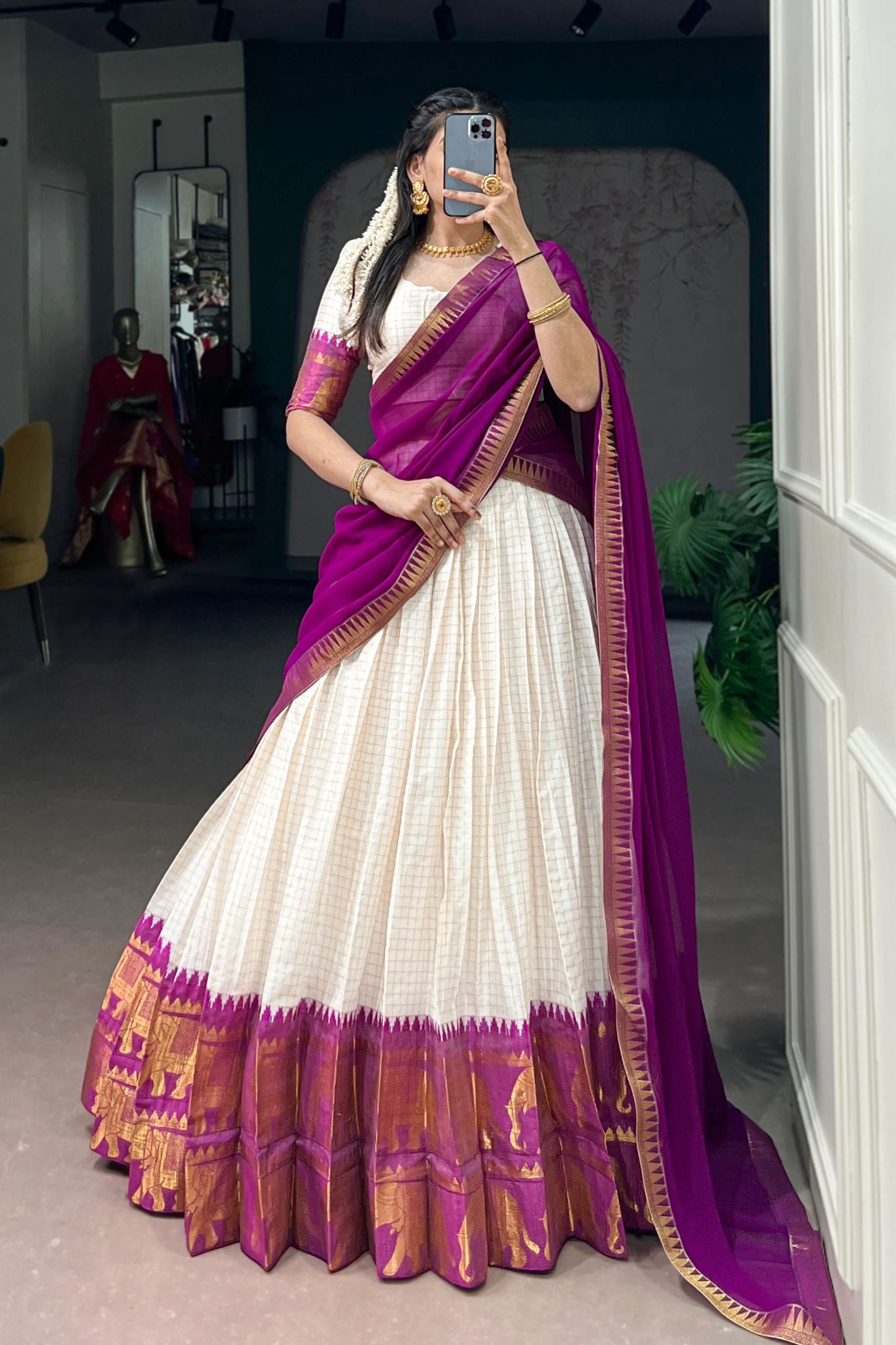 Kalyani Cotton Lehenga Choli Paired With Flowing Georgette Dupatta