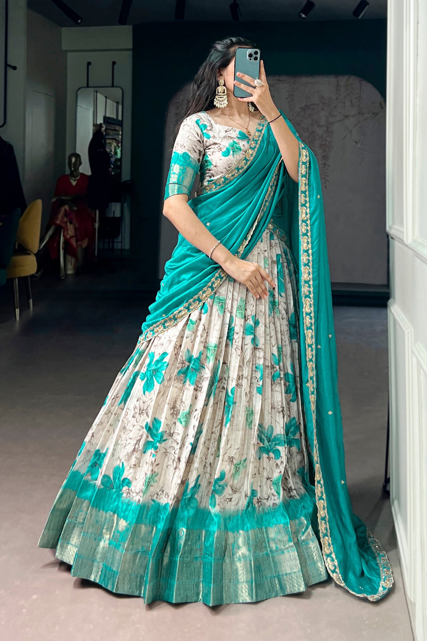 Designer Dola Chex Floral Printed Lehenga Choli For Women