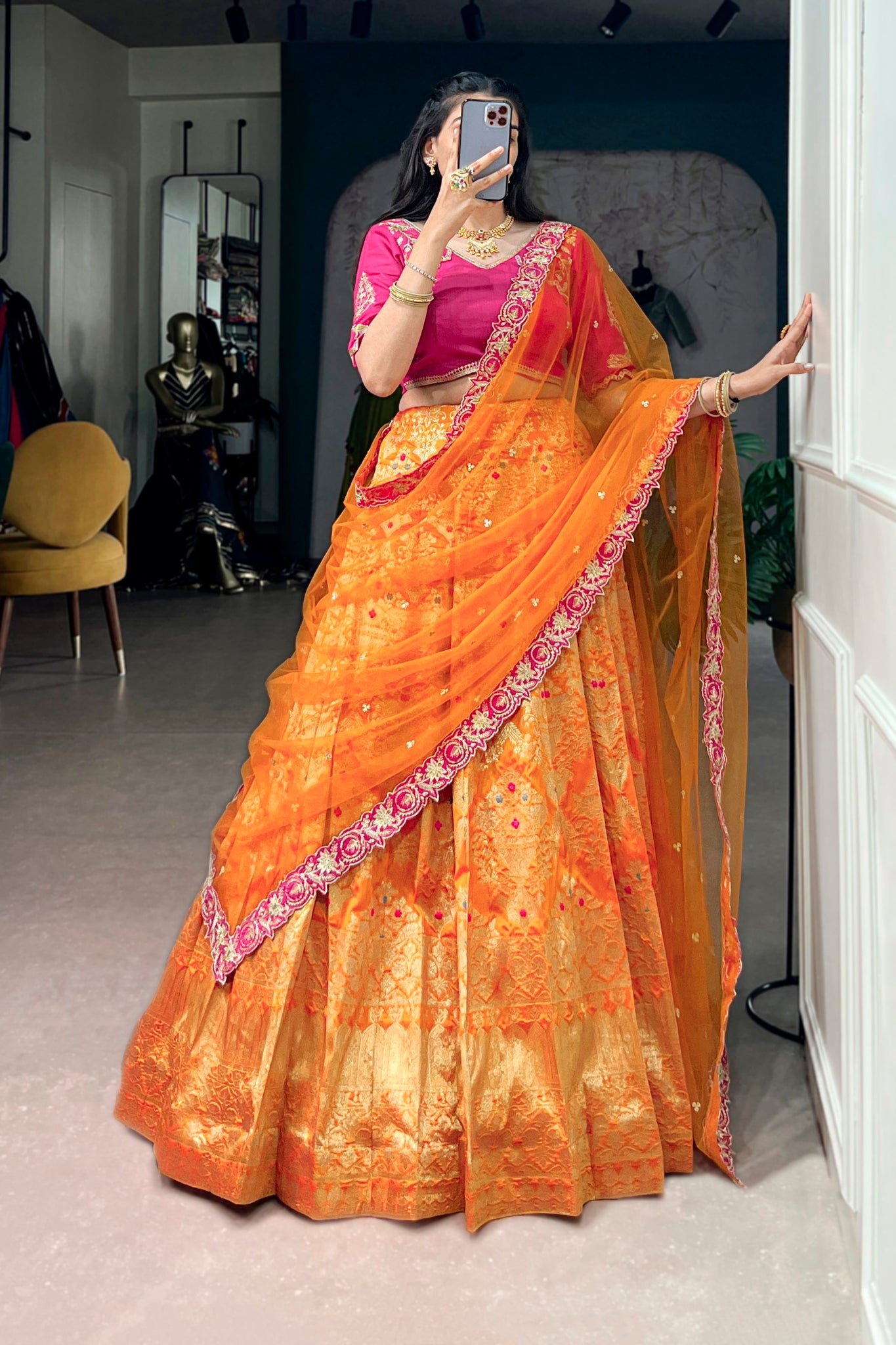 Designer Premium Jacquard Silk Lehenga Choli For Wedding