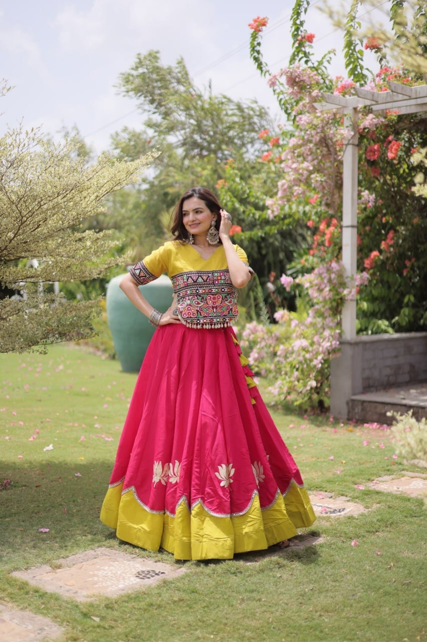 Raasrang Traditional Kutchi Work Lehenga Choli For Navratri