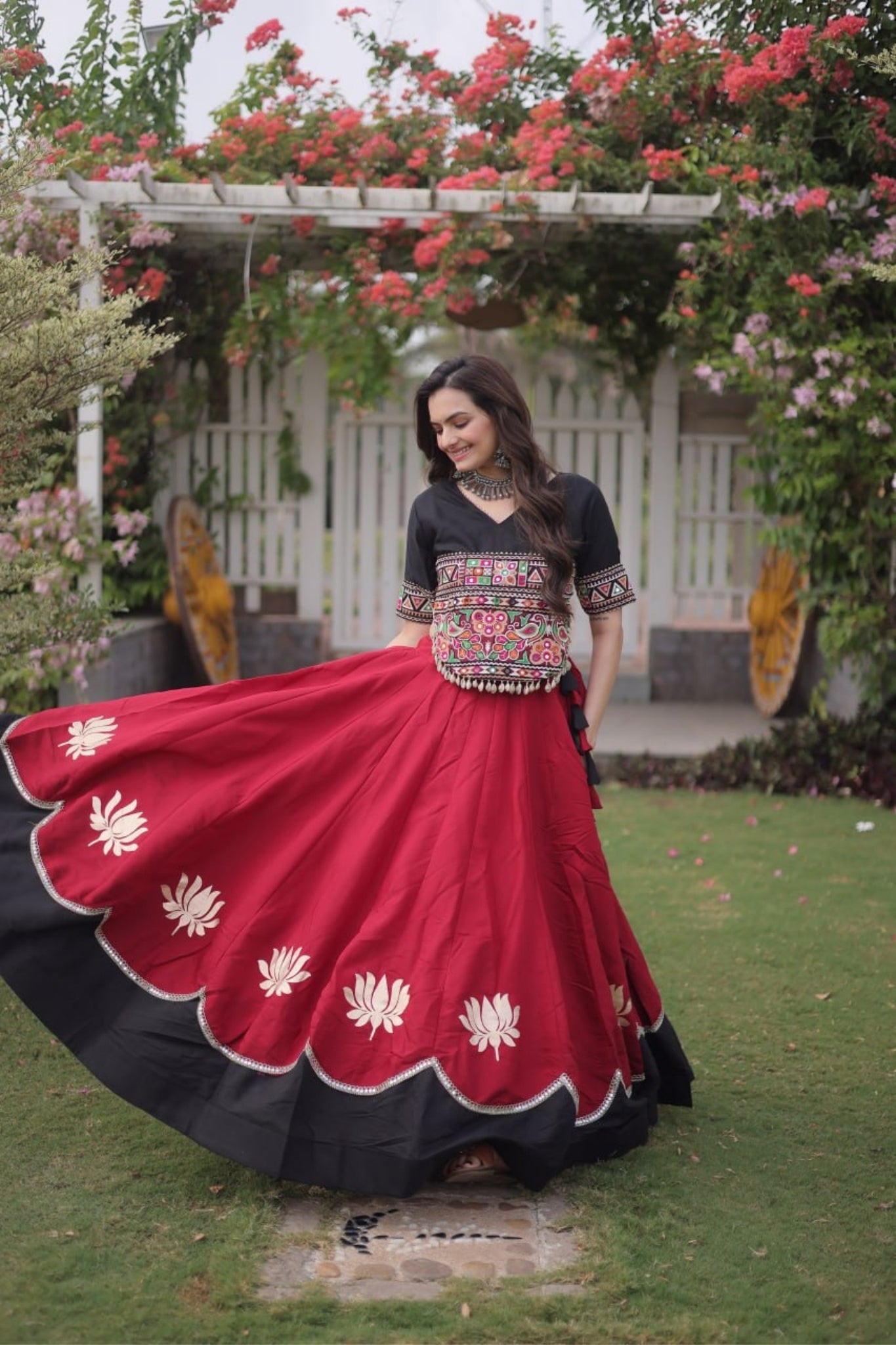 Raasrang Traditional Kutchi Work Lehenga Choli For Navratri