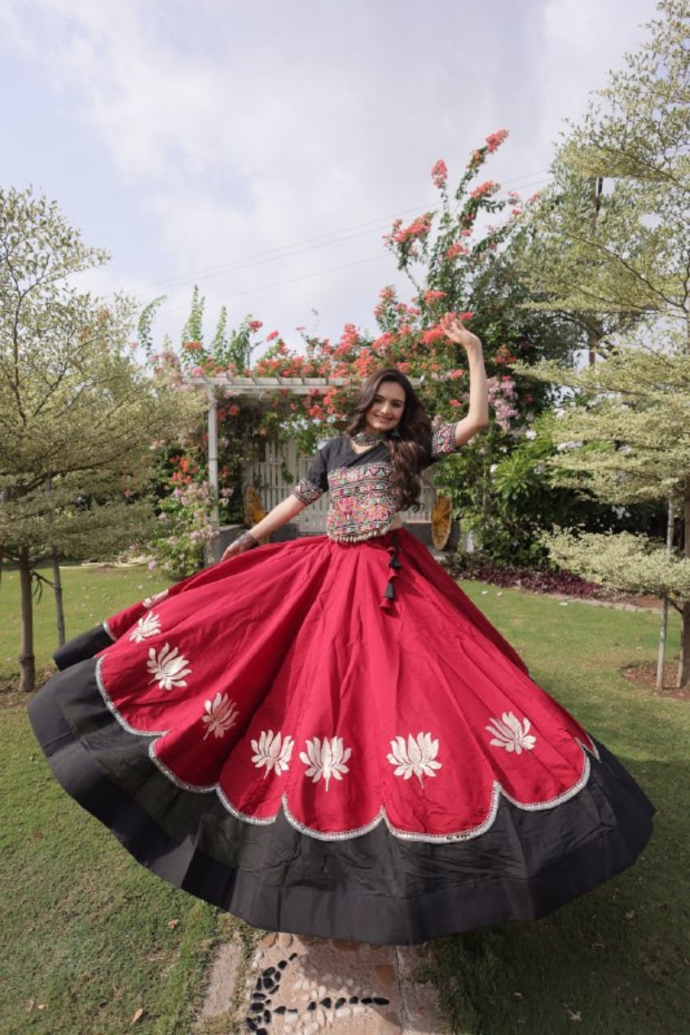 Raasrang Traditional Kutchi Work Lehenga Choli For Navratri