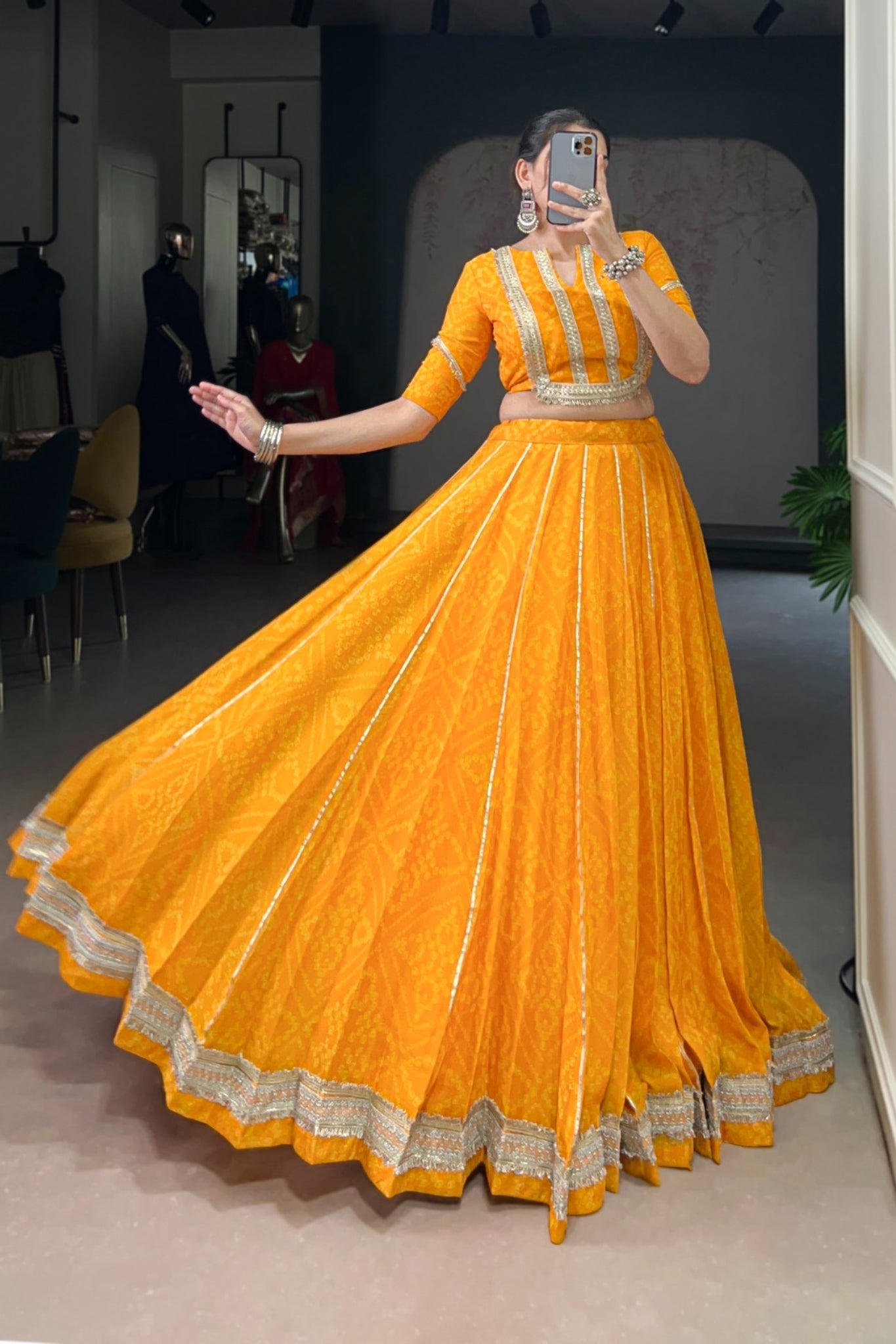 Navratri Special Trending Bandhej Lehenga Choli