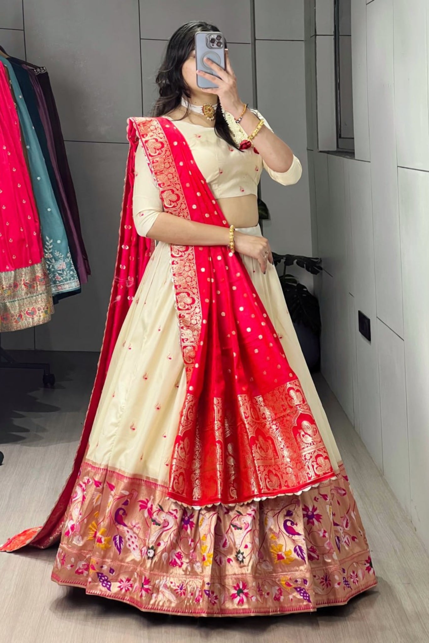 Royal Paithani Silk Lehenga Choli With Iconic Zari Dupatta For Wedding And Festive Wear