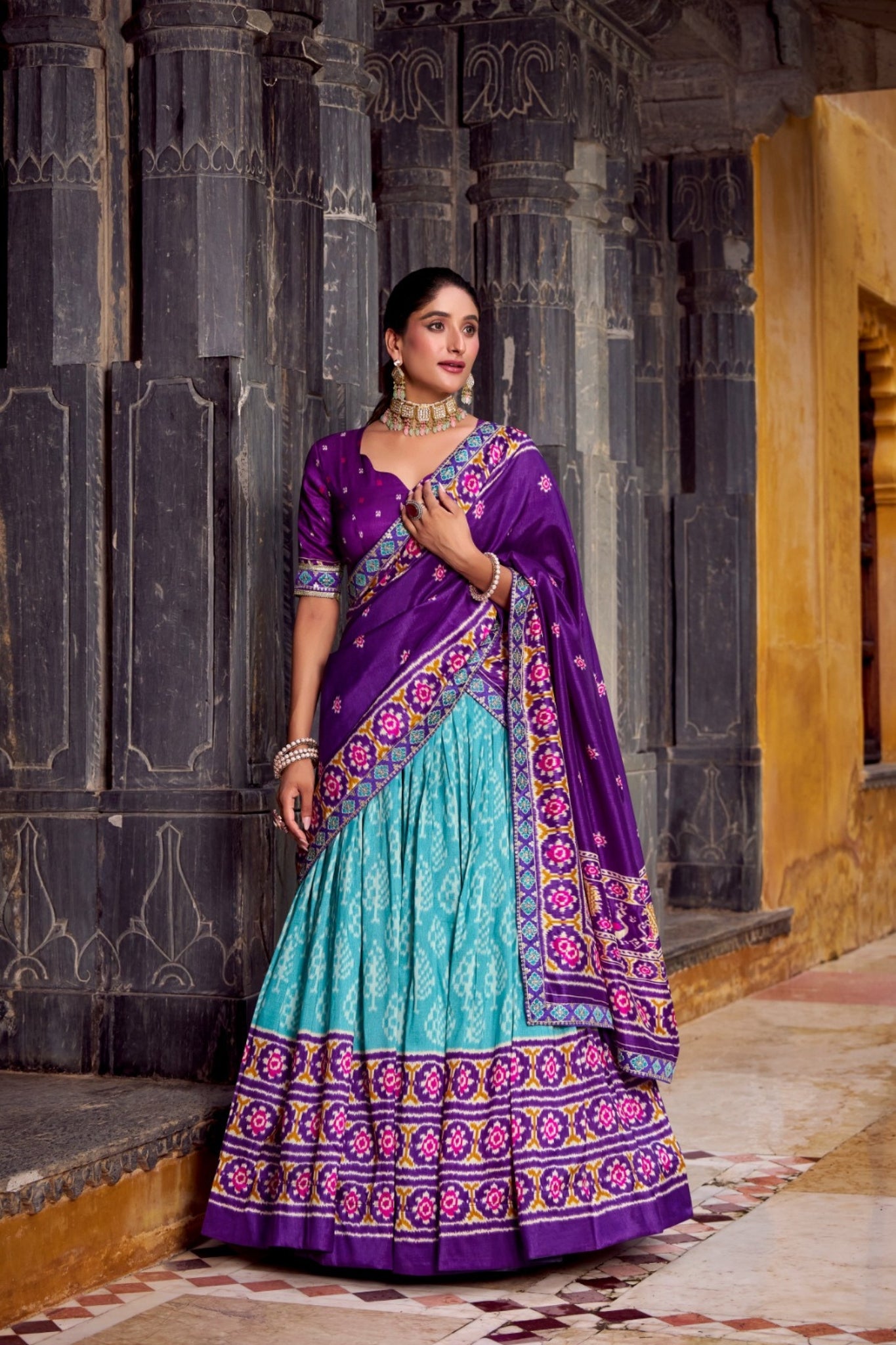 Traditional Ikkat Print Designer Lehenga Choli