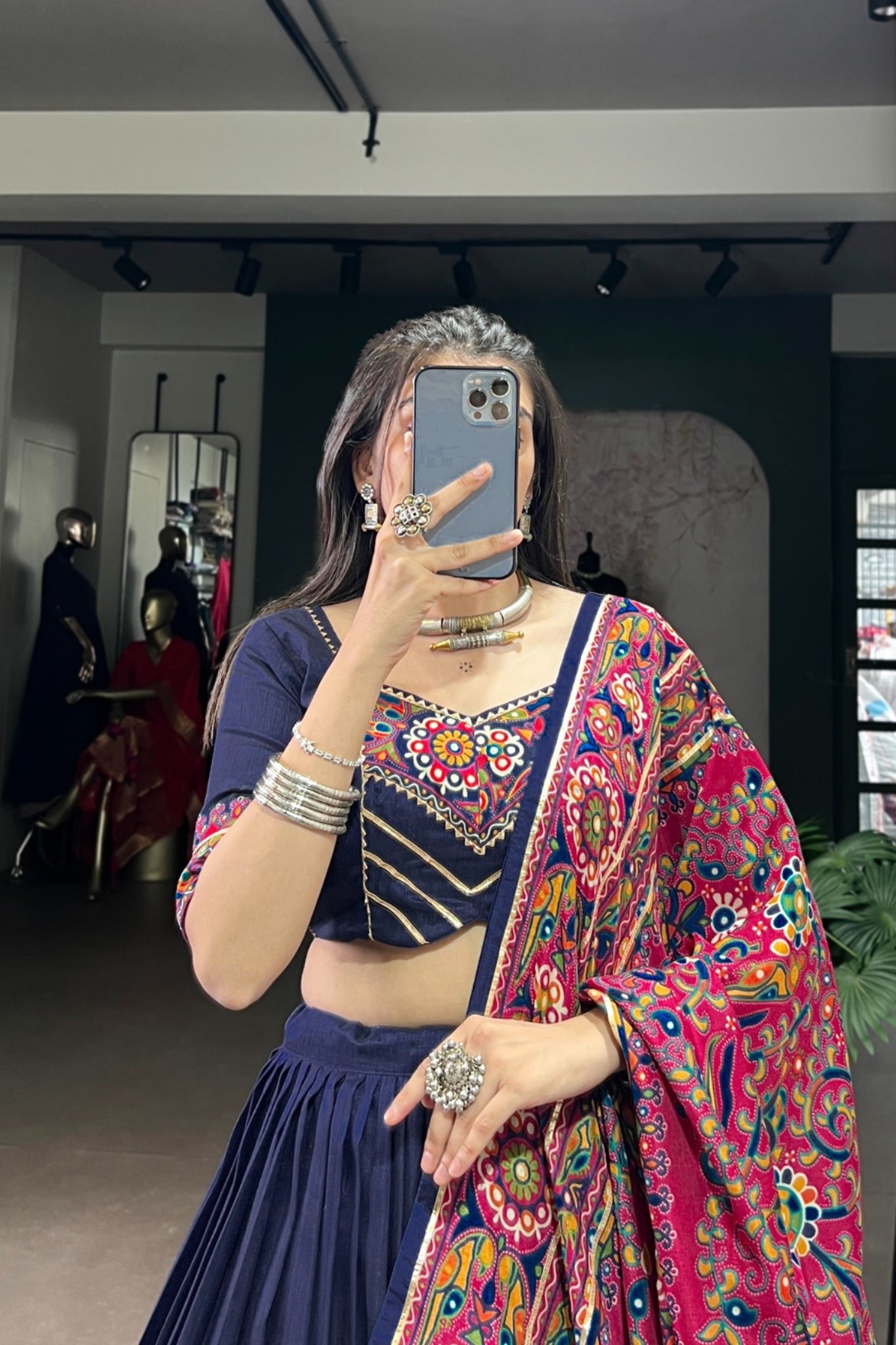 Gamthi Print Embossed Designer Beautiful Lehenga Choli