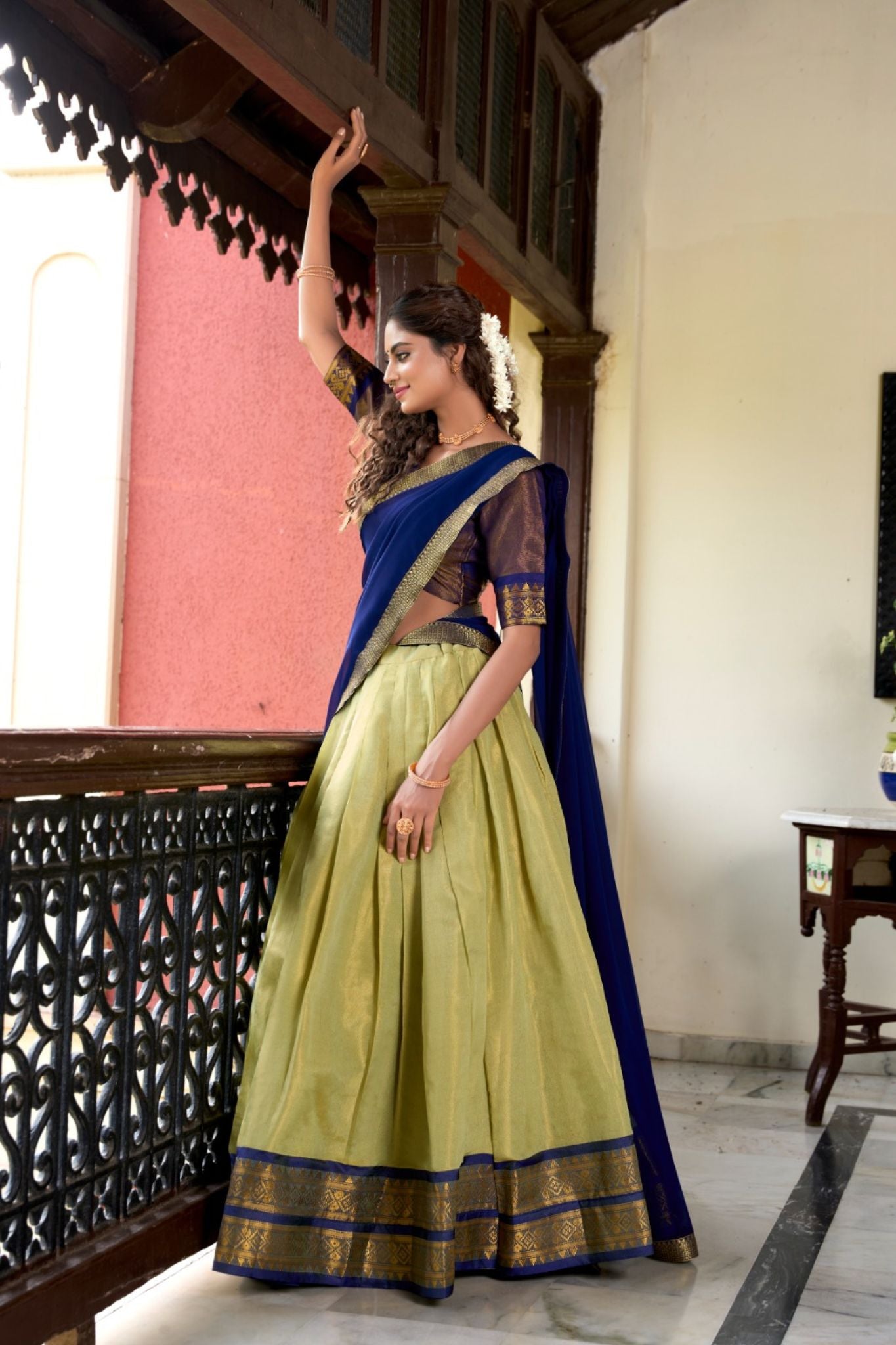 Kanchipuram Zari Weaving Work Lehenga Choli