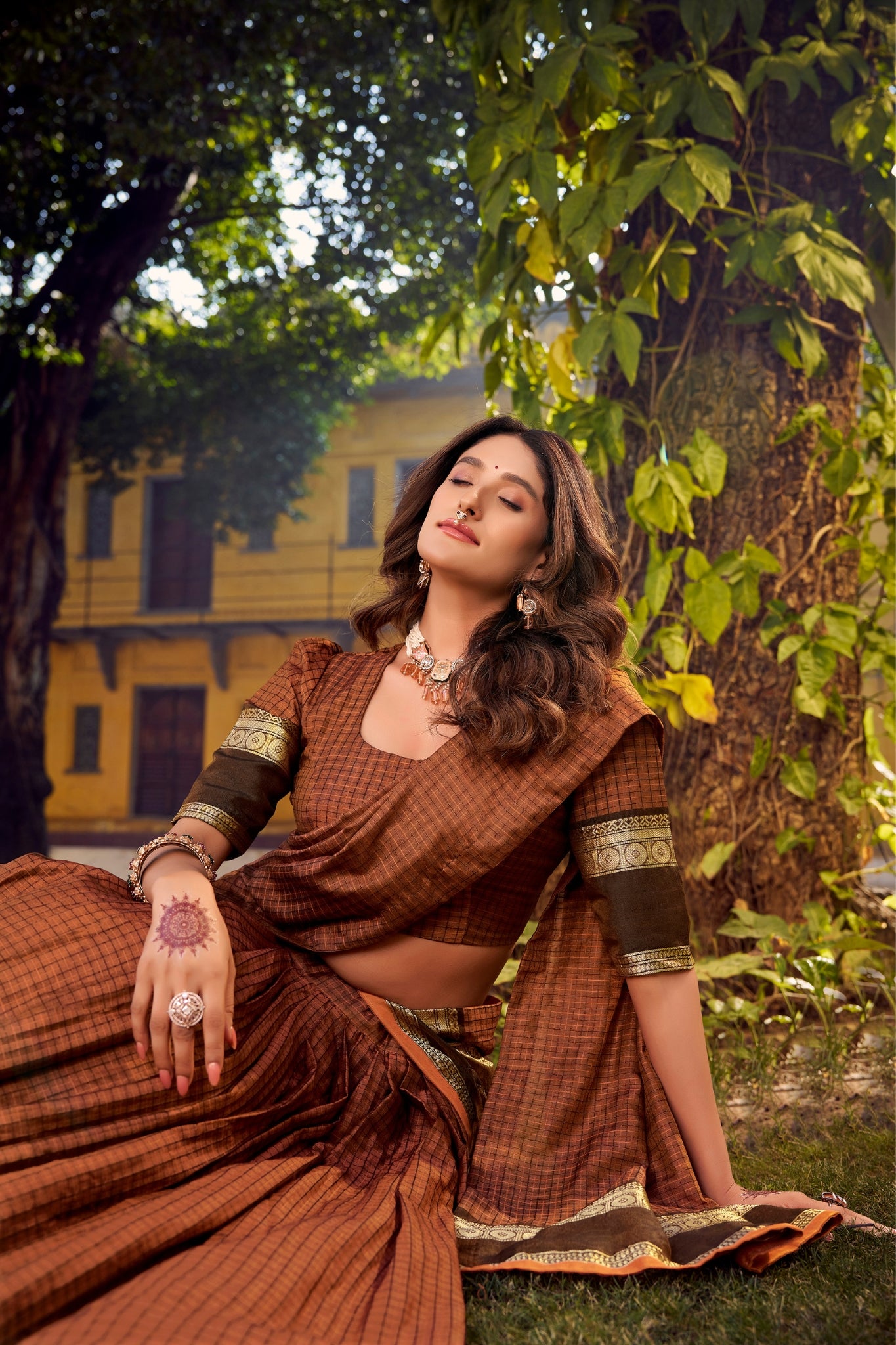 Premium Chettinad Cotton Zari Weaving South Indian Ethnic Lehenga Set