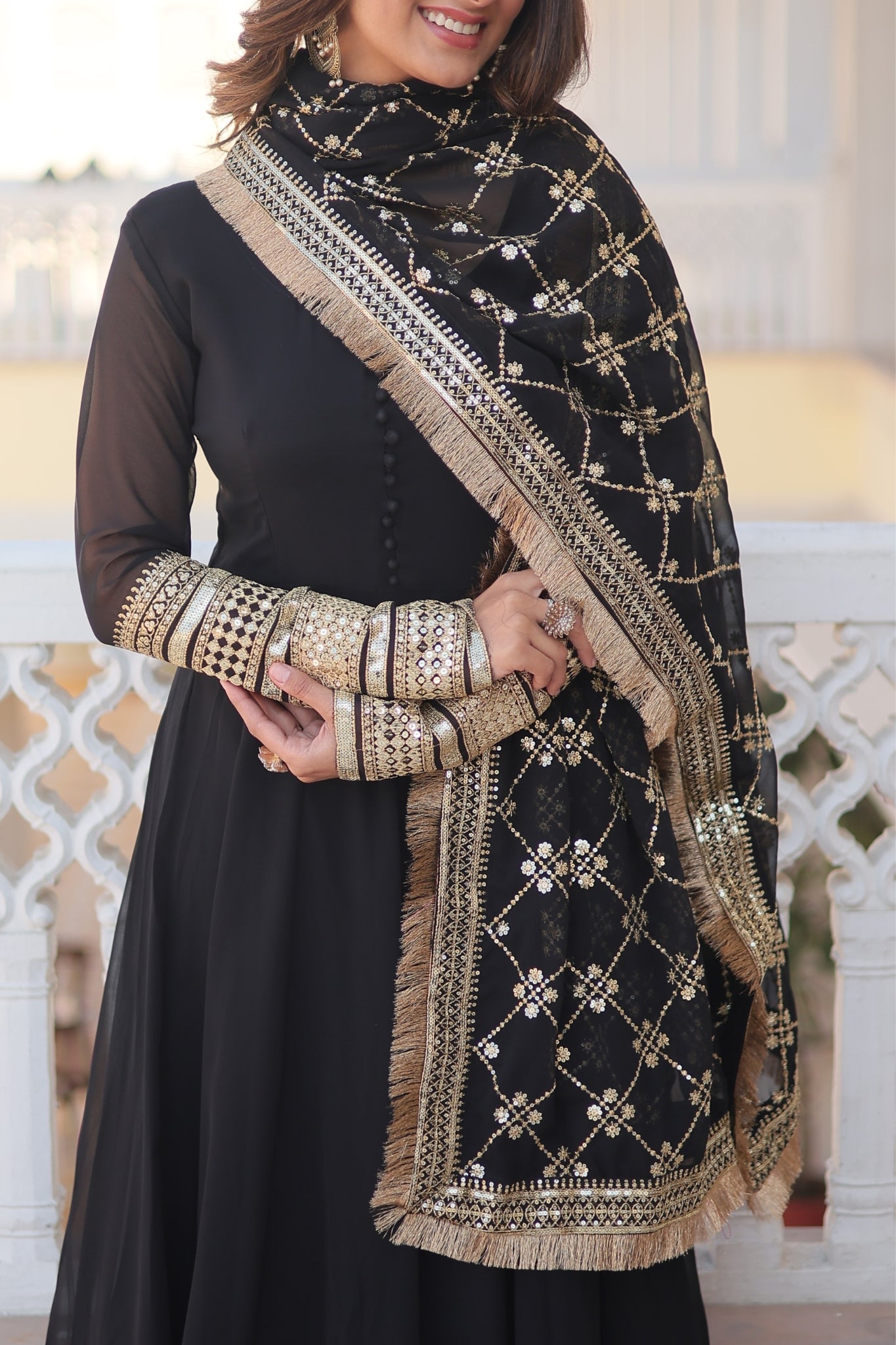 The Perfect Attractive Gown with Dupatta Set