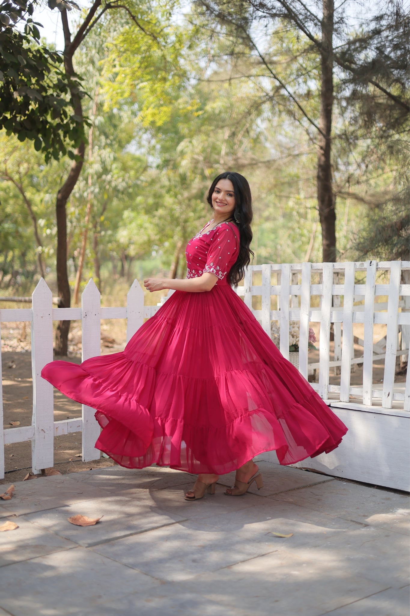 Stunning Beads Embroidery Work Beautiful Gown