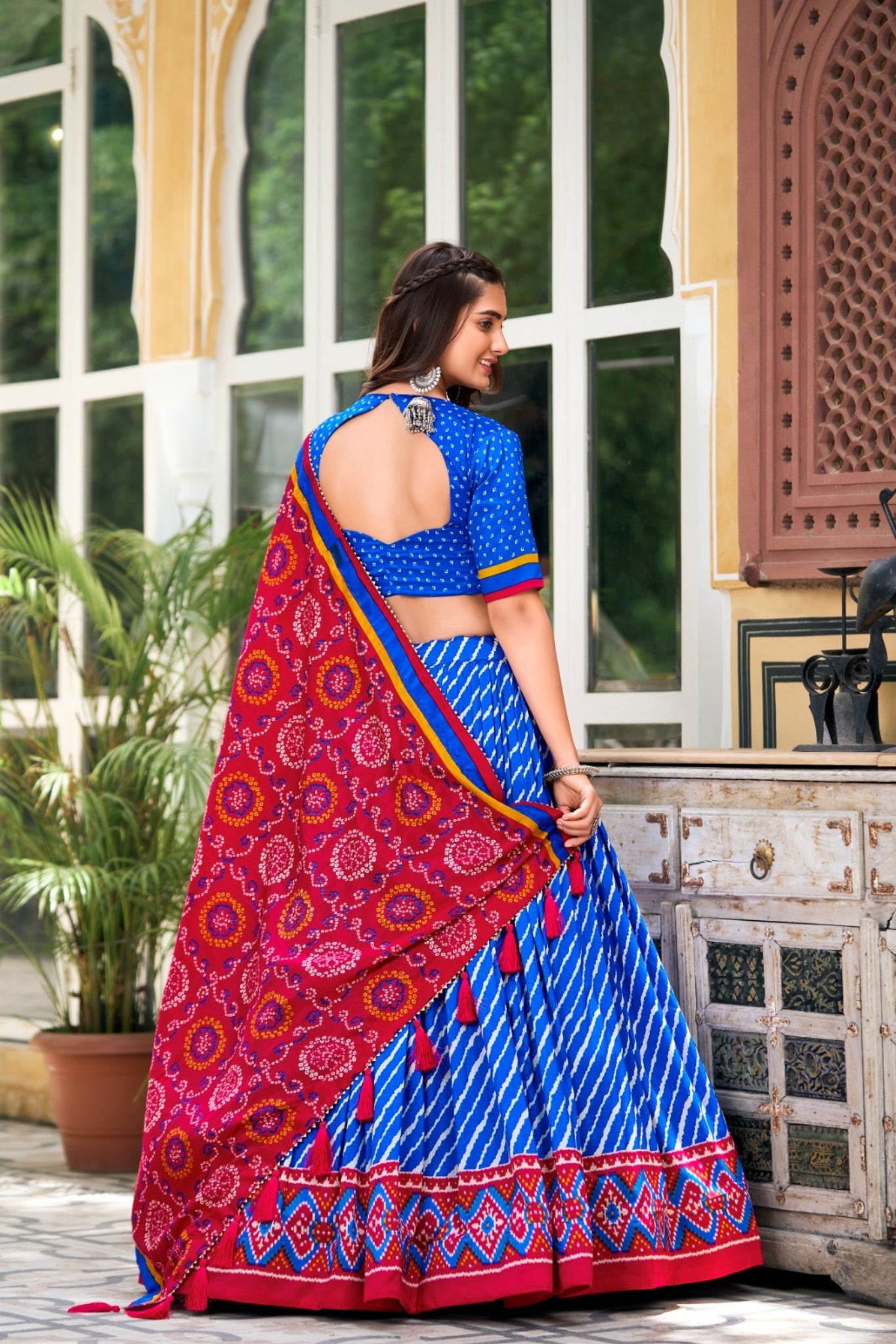 Patola Print Leheriya Designer Lehenga Choli