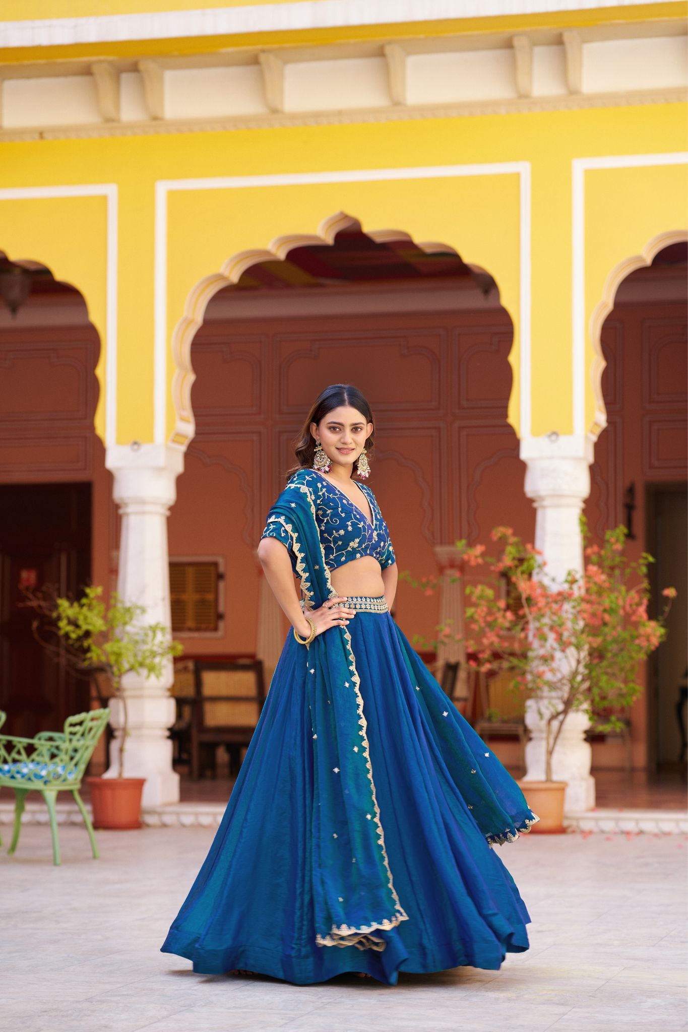 Premium Fendi Silk Lehenga Choli with Sequins & Thread Embroidery Work | Designer Festive & Wedding Wear for Women