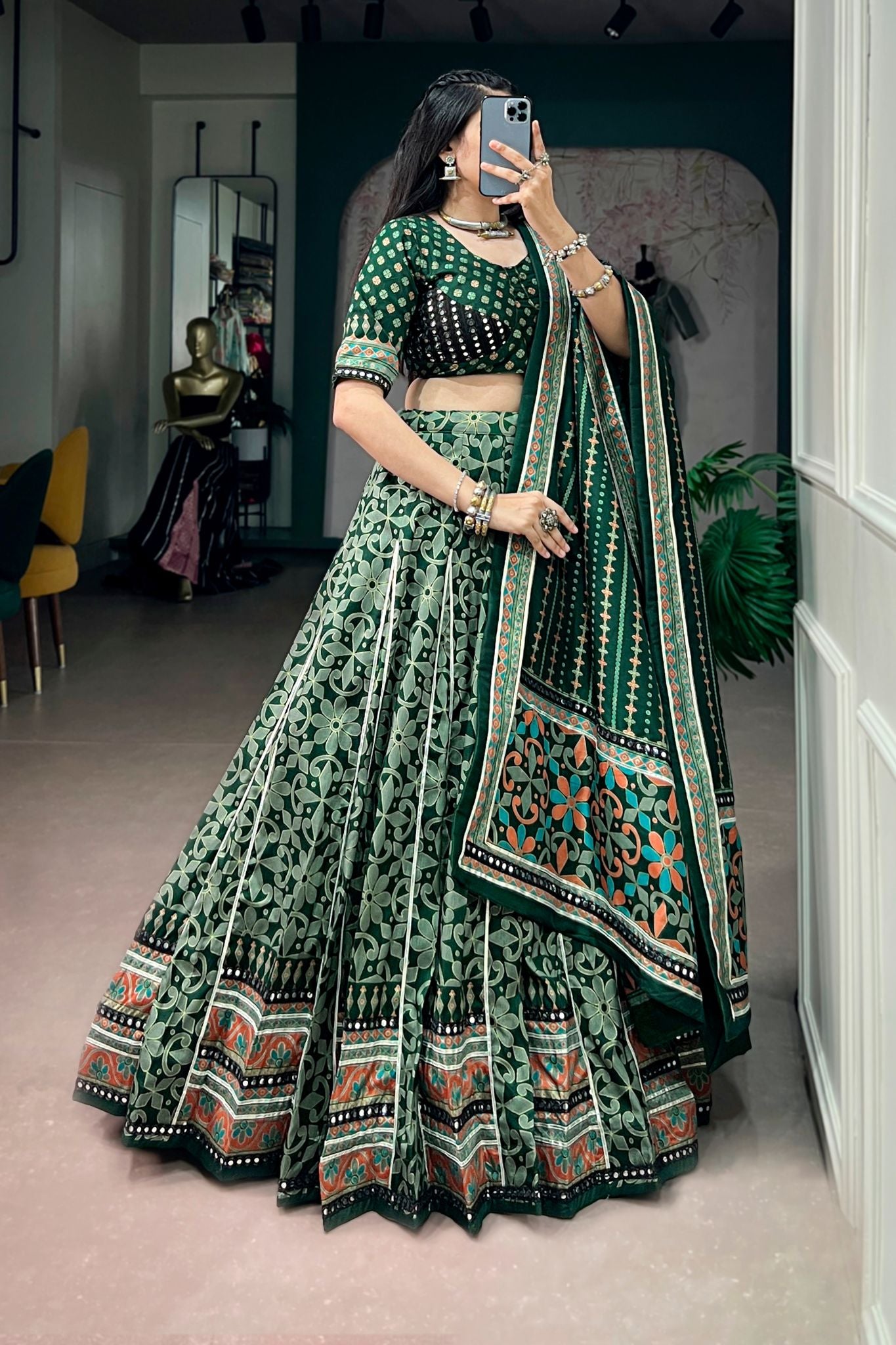 Raasrang Traditional Designer Navratri Lehenga Choli In Premium Tasar Silk