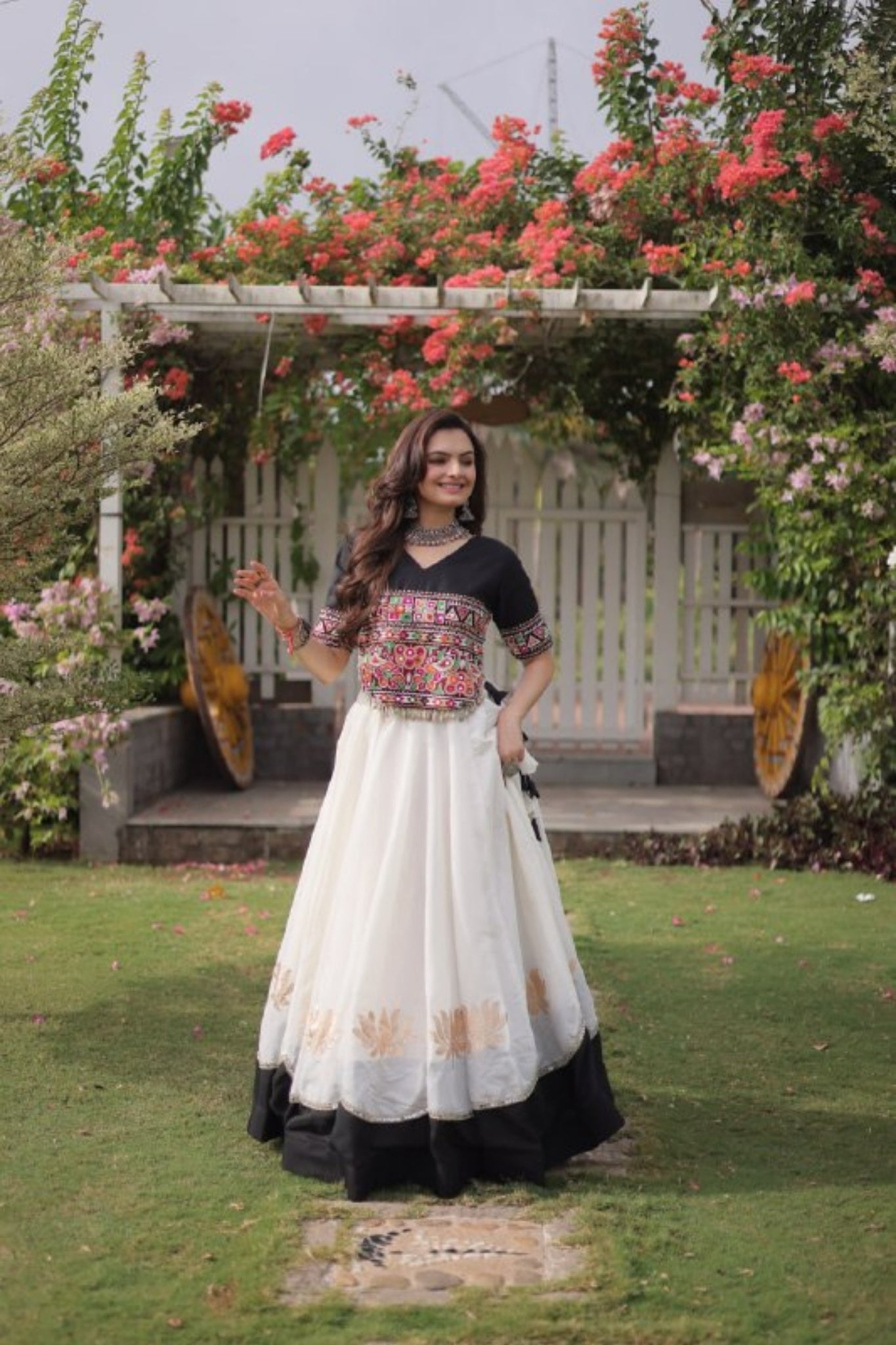 Raasrang Traditional Kutchi Work Lehenga Choli For Navratri