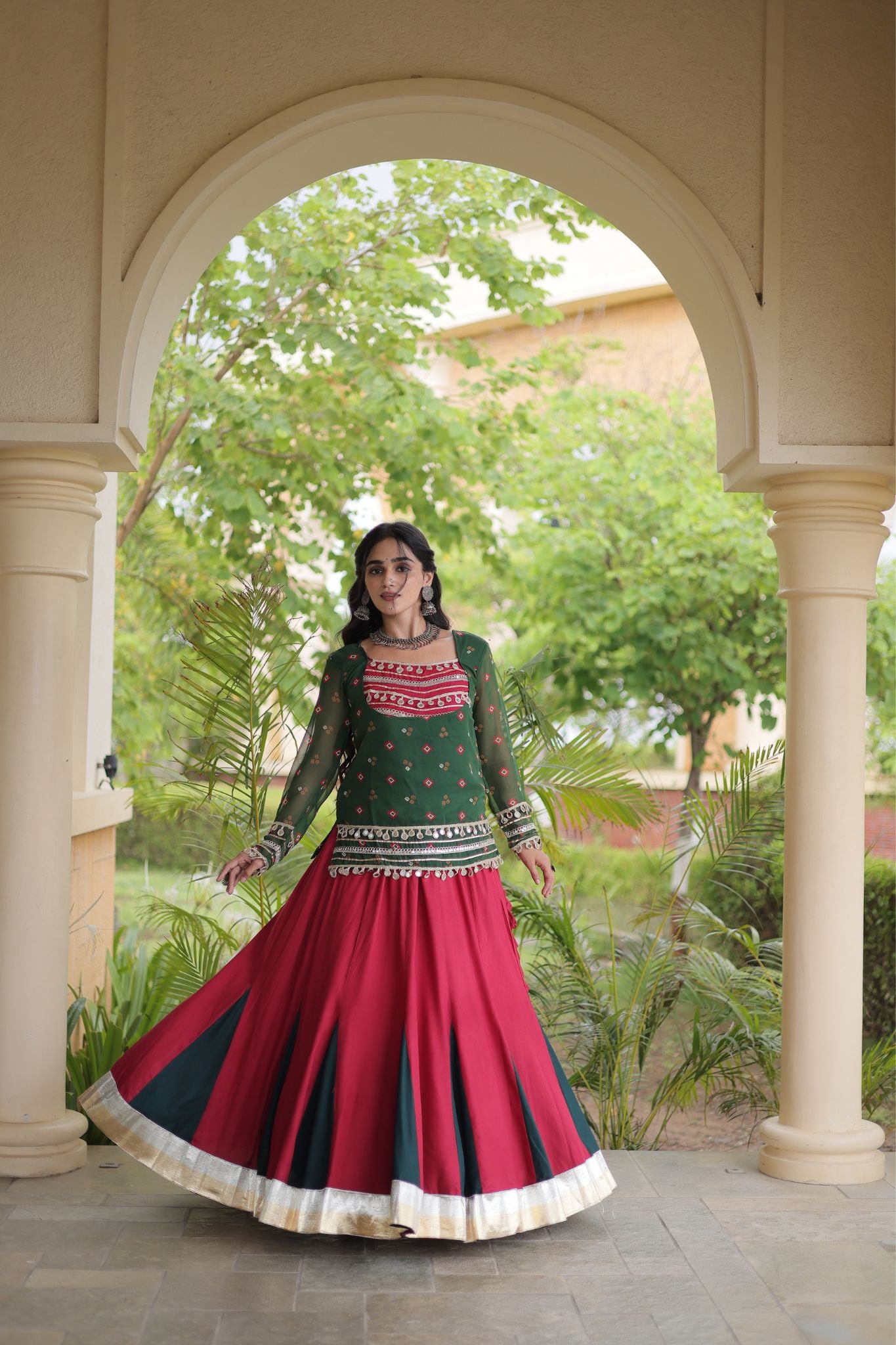 Raasrang Special Navratri Designer Lehenga Choli With Bandhani Printed Jacket For Women