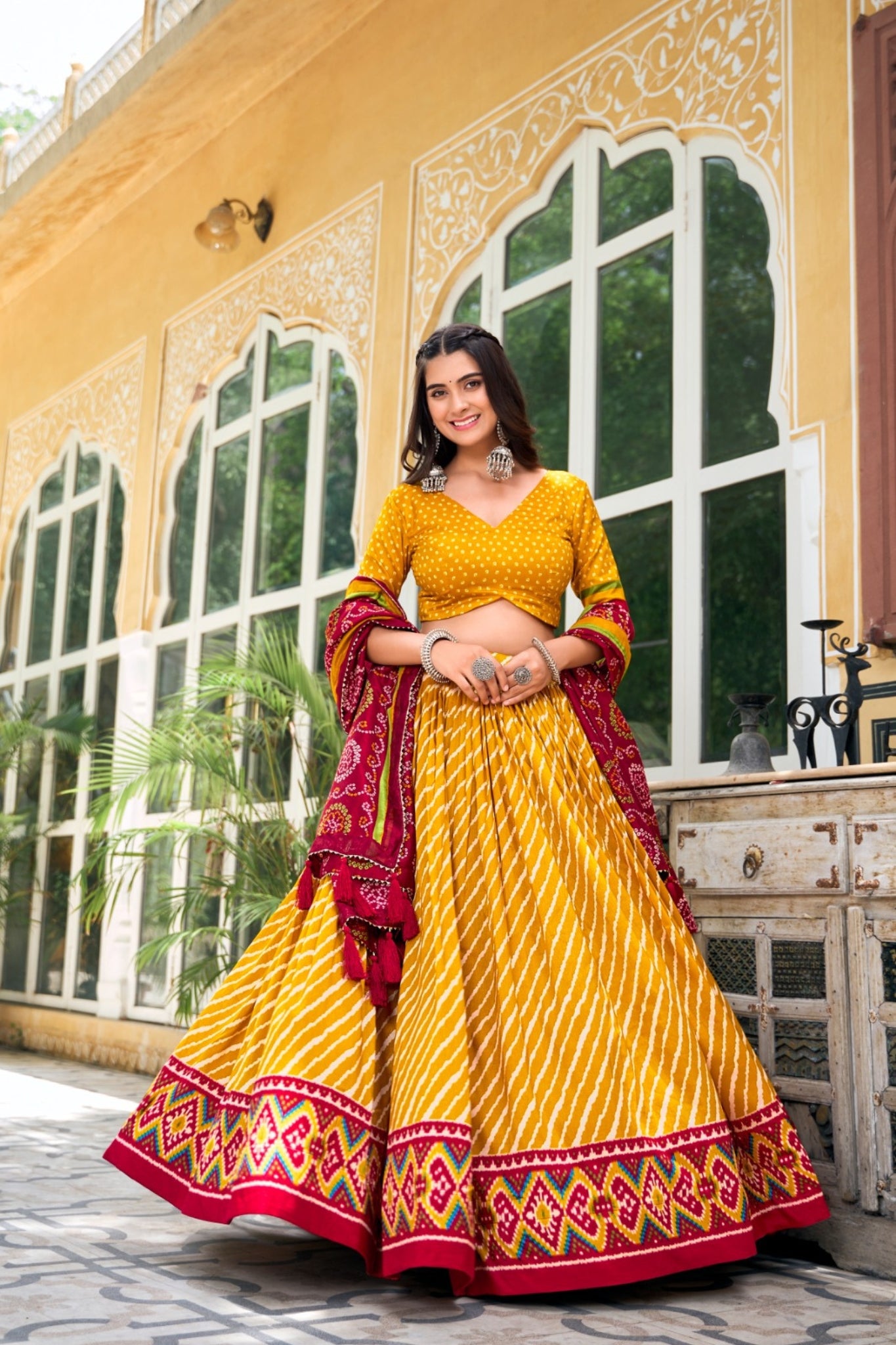 Patola Print Leheriya Designer Lehenga Choli