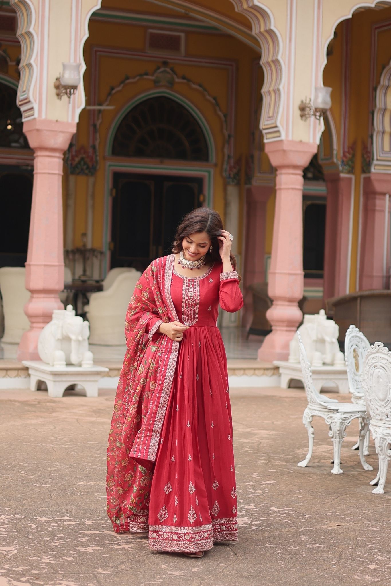 Stunning Sequins Embroidered Work Wedding Anarkali Set