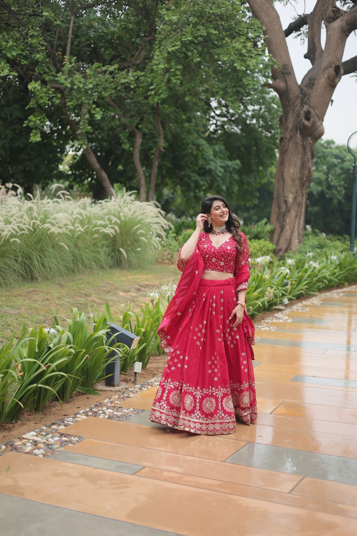 Pink Designer Sequins Embroidered Work Wedding Lehenga Choli