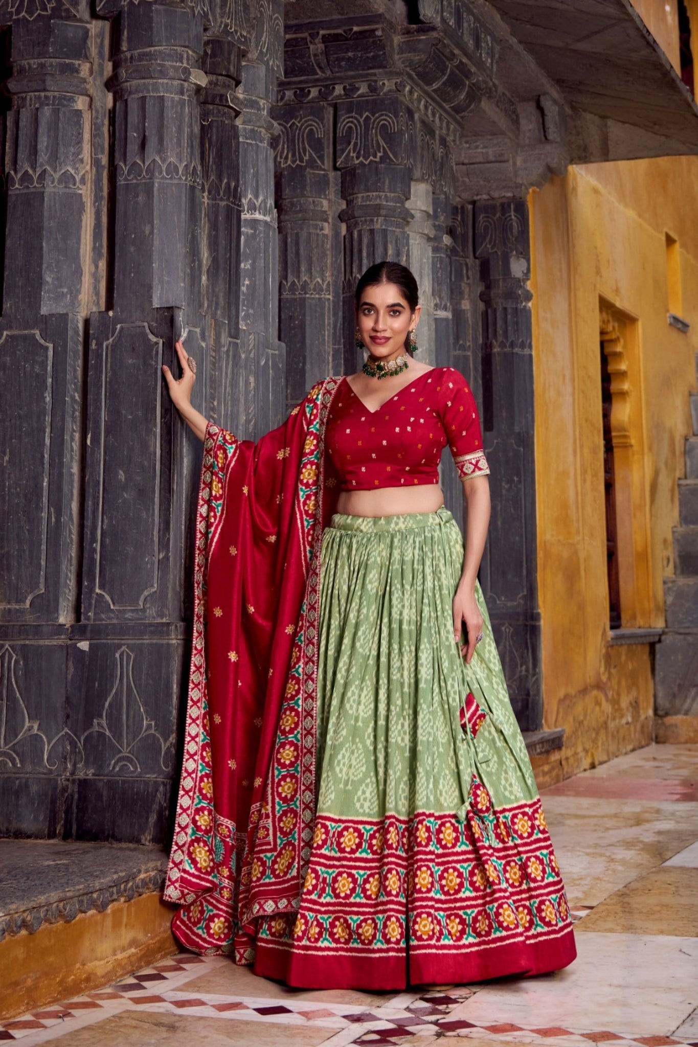 Traditional Ikkat Print Designer Lehenga Choli