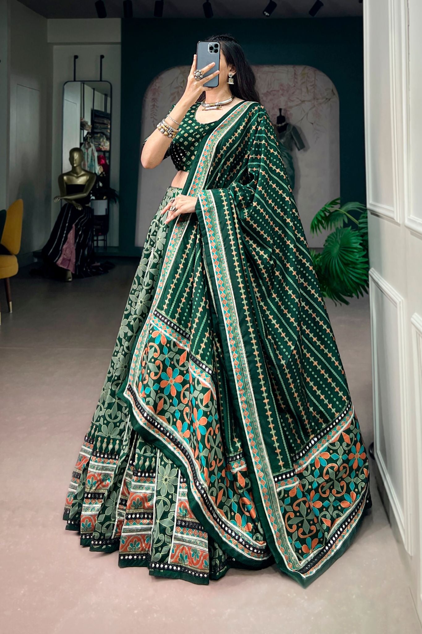 Raasrang Traditional Designer Navratri Lehenga Choli In Premium Tasar Silk