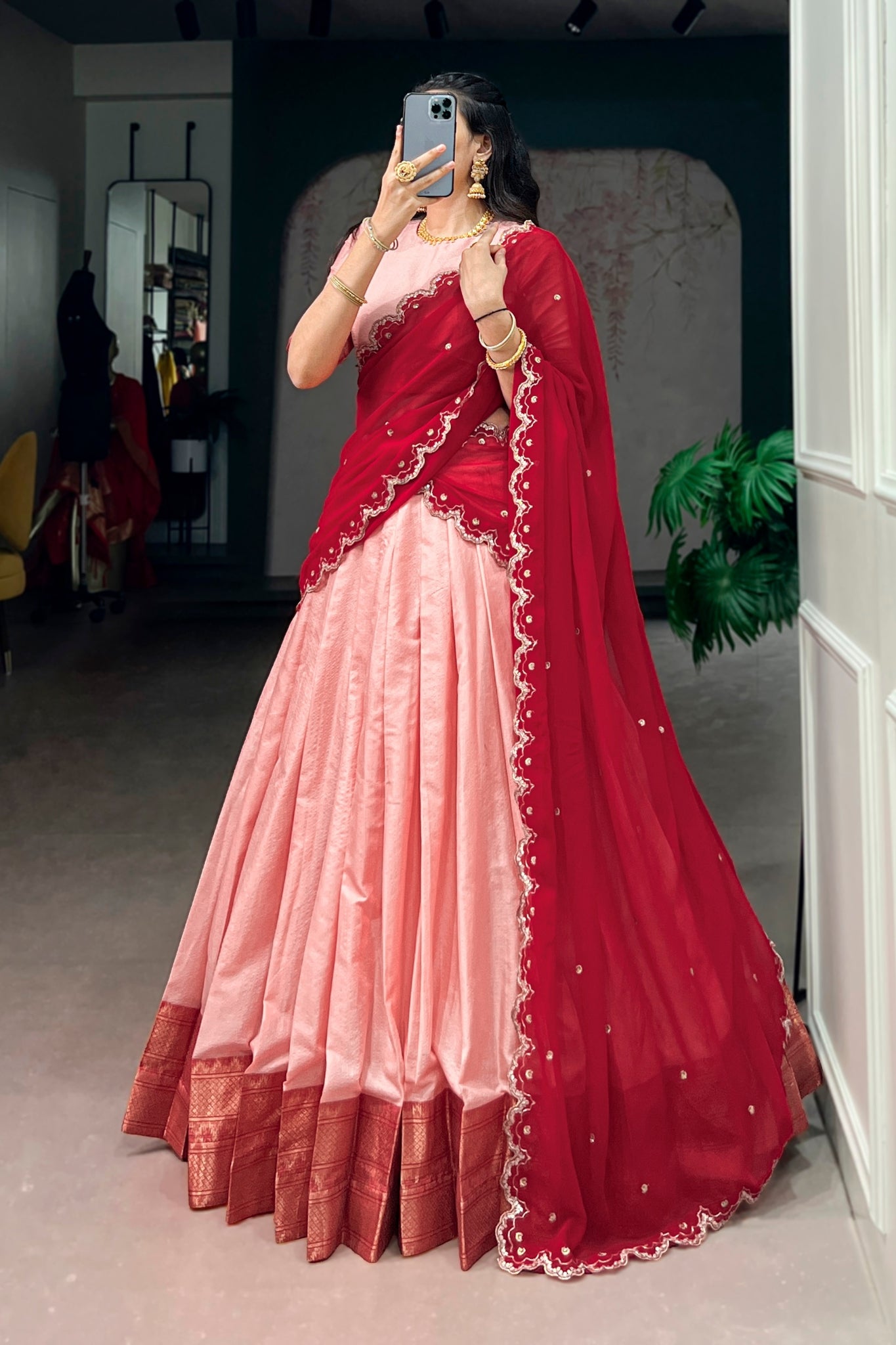 Royal Cotton Silk Beautiful Crafted Lehenga Choli For Women