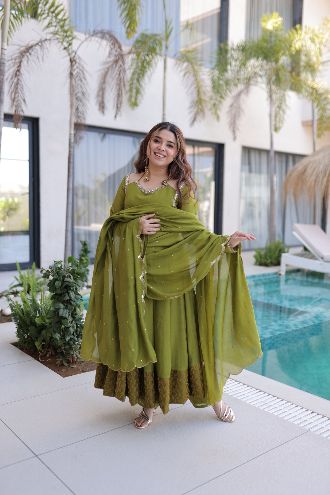 Premium Flared Anarkali Set with Dupatta