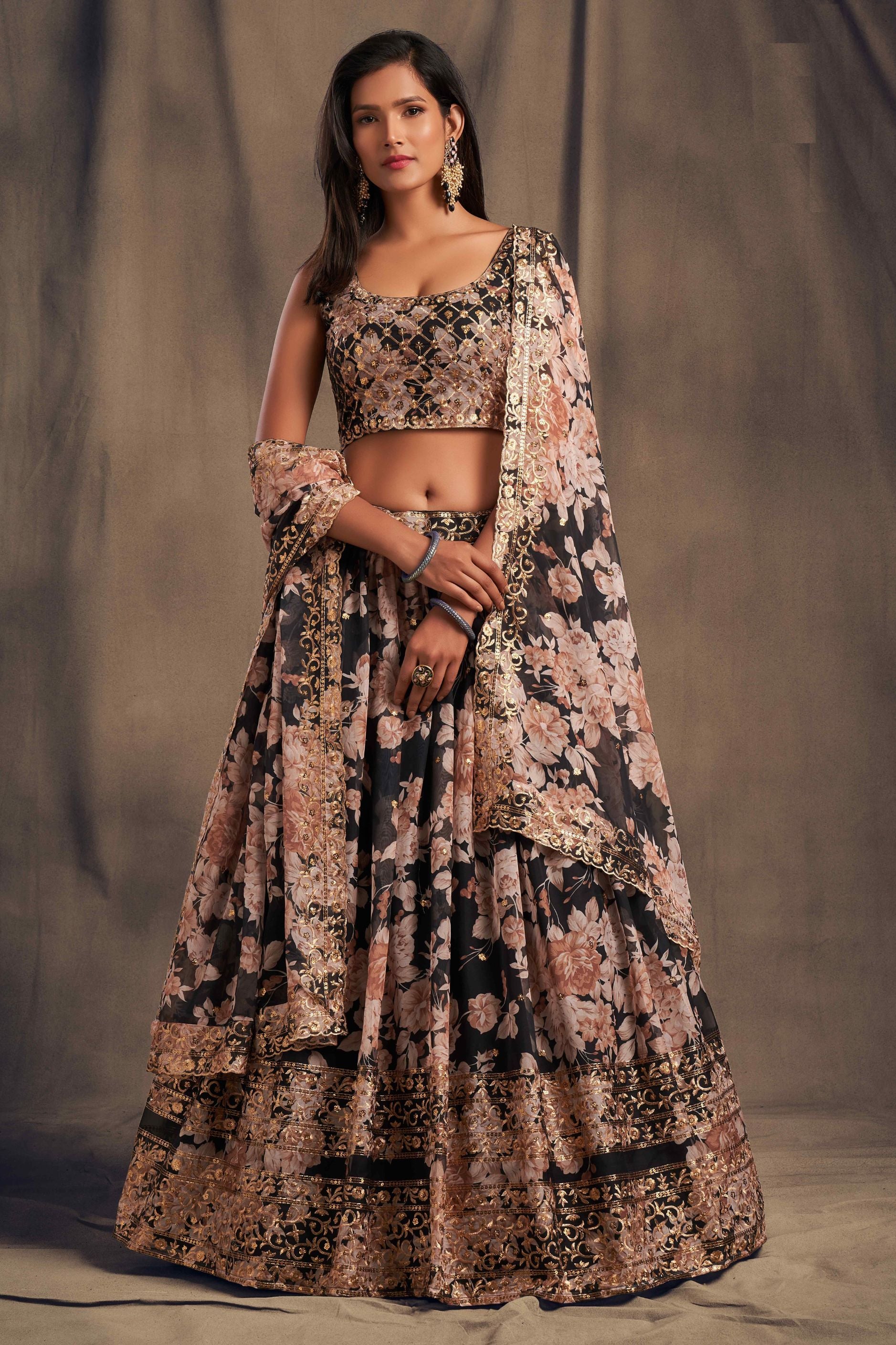 Gorgeous Sequence With Embroidery Floral Work Lehenga Choli