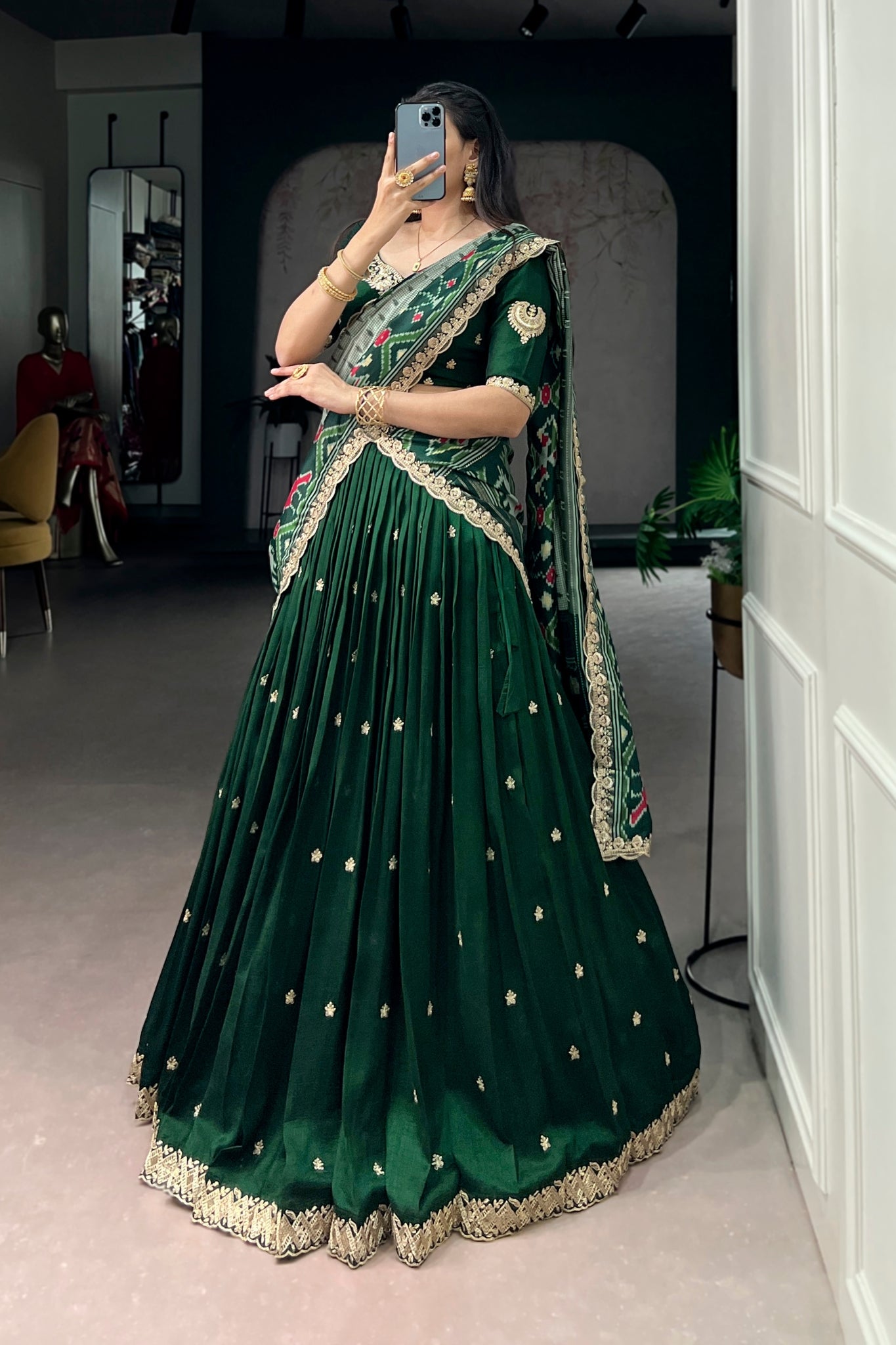 Premium Vichitra Silk Lehenga Choli For Women With Dupatta