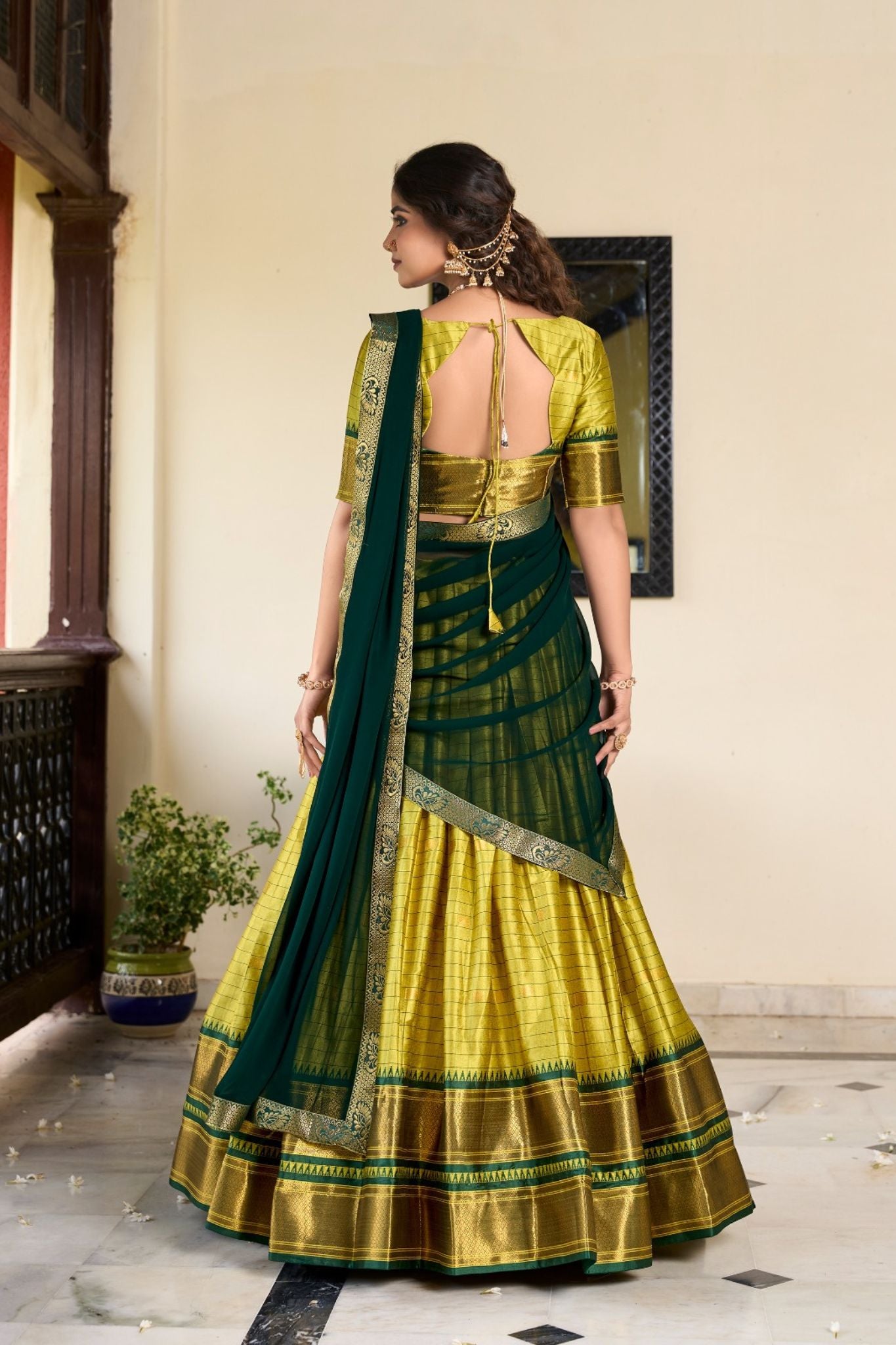 Cotton Silk Weaving Work Lehenga Choli