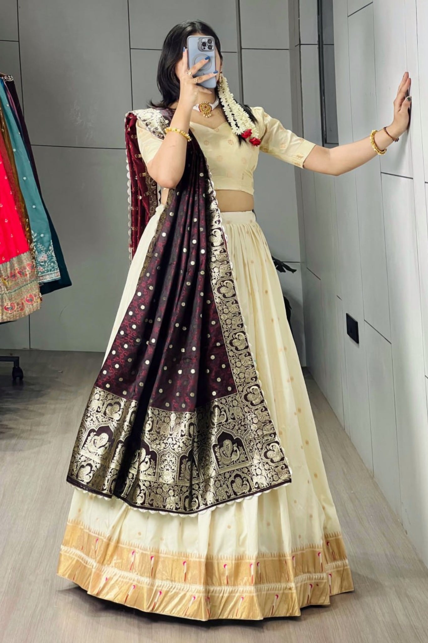 Royal Classical Paithani Silk Lehenga Choli With Iconic Zari Dupatta For Wedding And Festive Wear