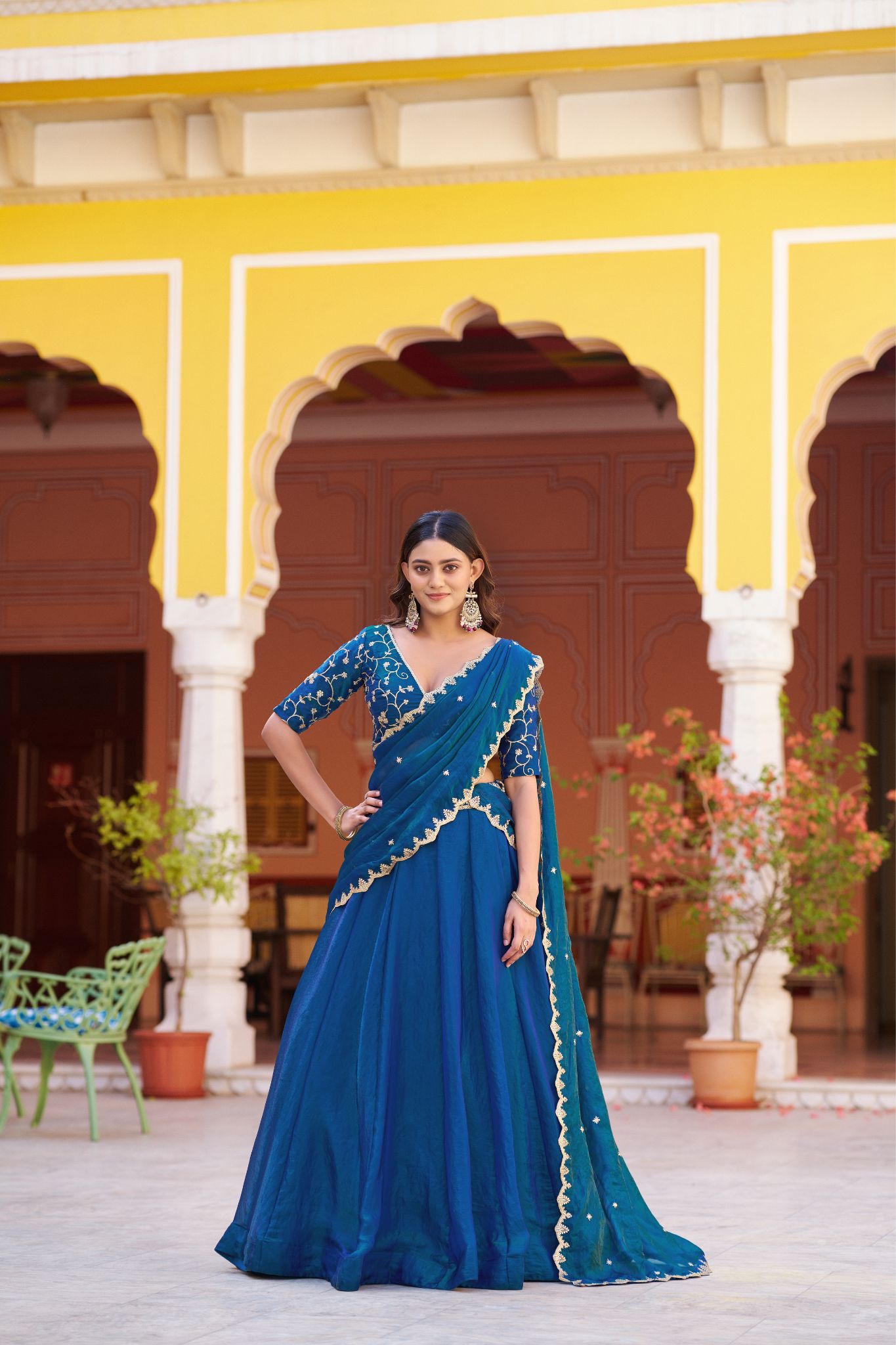 Premium Fendi Silk Lehenga Choli with Sequins & Thread Embroidery Work | Designer Festive & Wedding Wear for Women