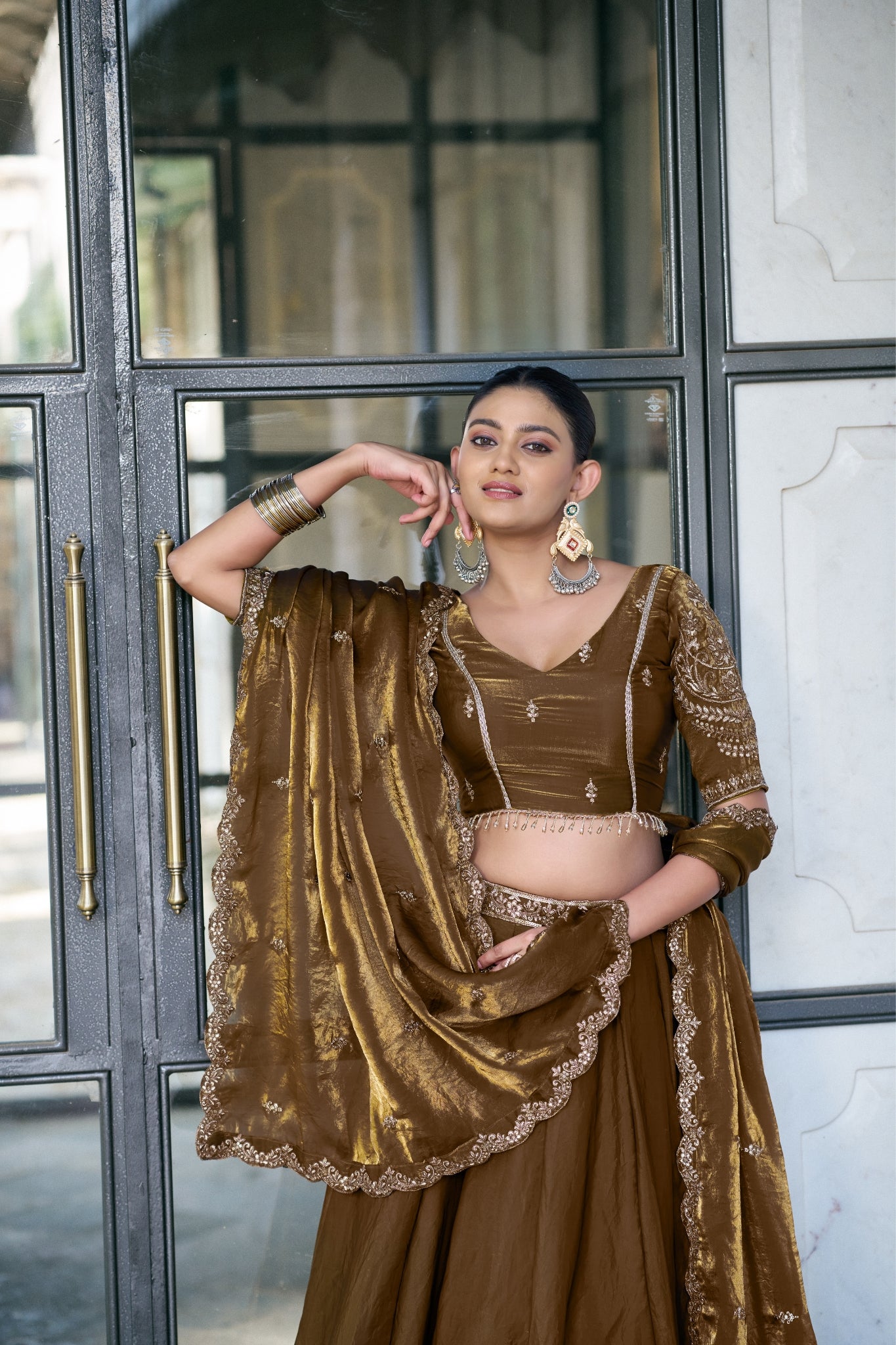 Stunning Wedding Designer Sequins Tread Embroidered Work Festive Lehenga Choli