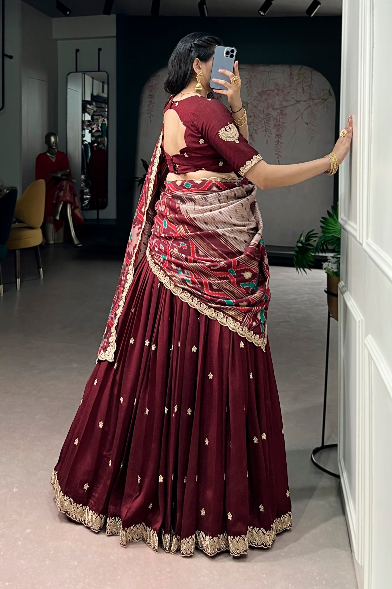 Premium Vichitra Silk Lehenga Choli For Women With Dupatta