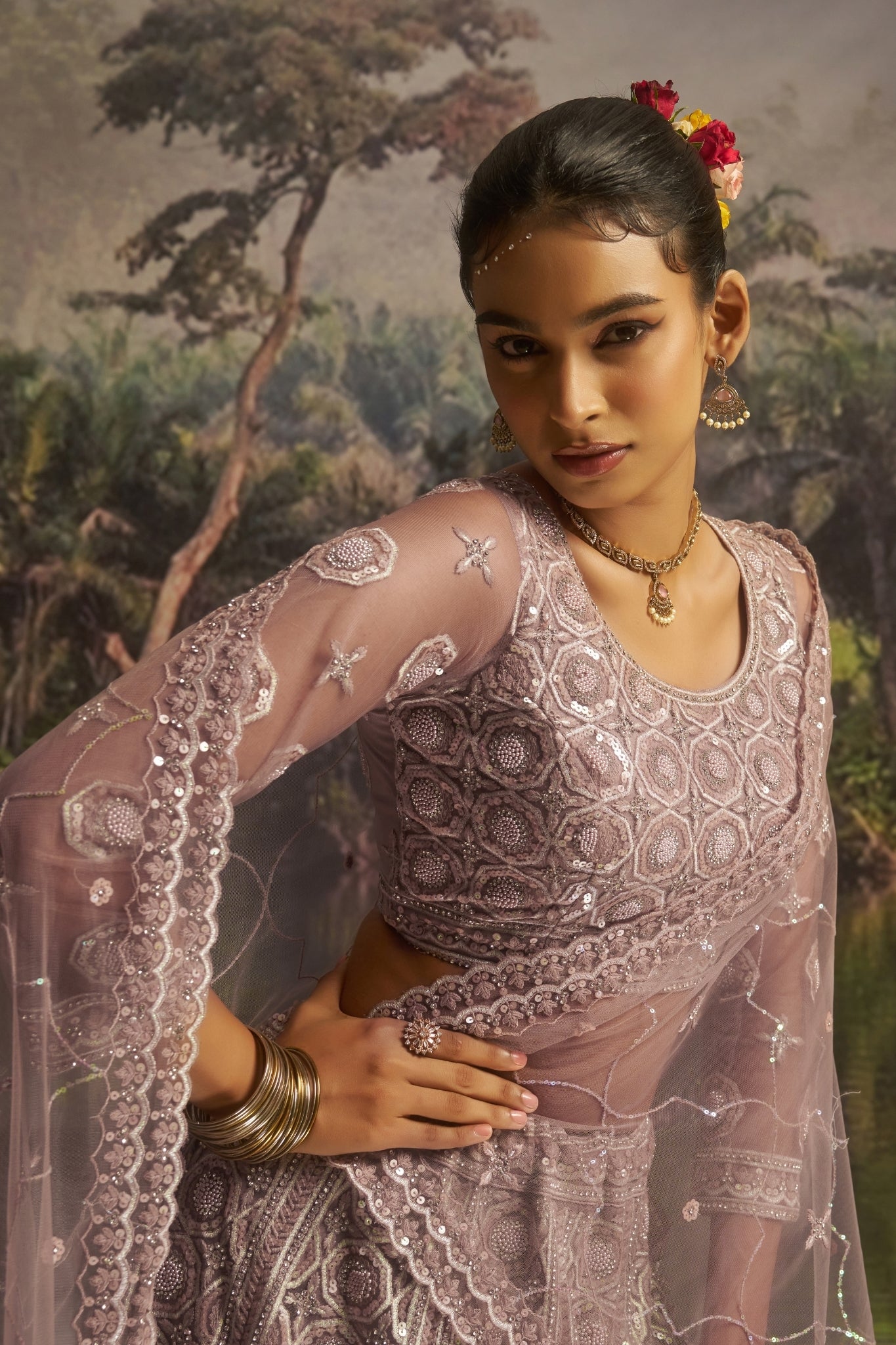 Luxury Soft Net Lehenga With Swarovski And Heavy Embroidery