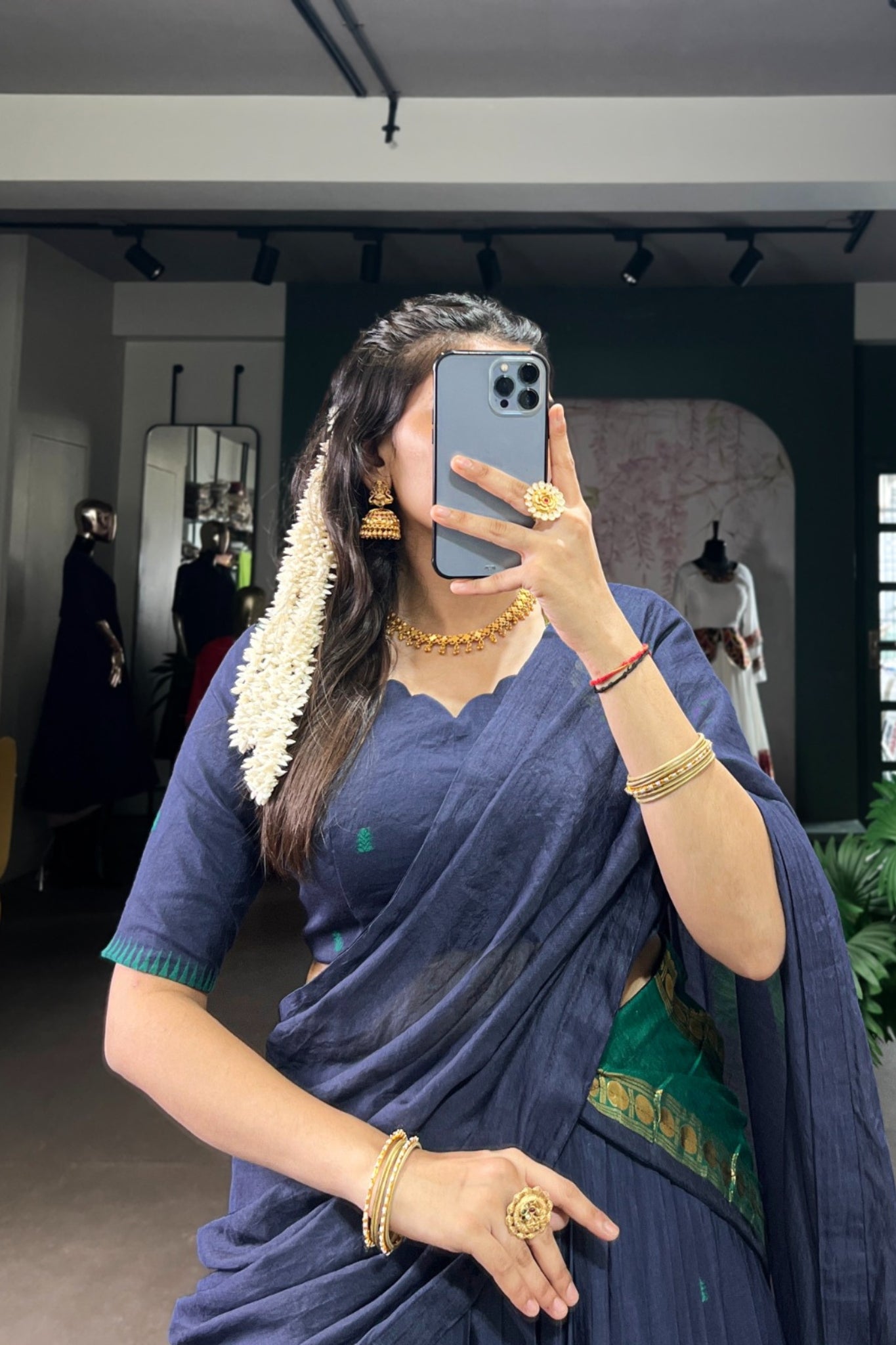 Pure Chanderi Zari Weaving Work South Indian Lehenga Choli