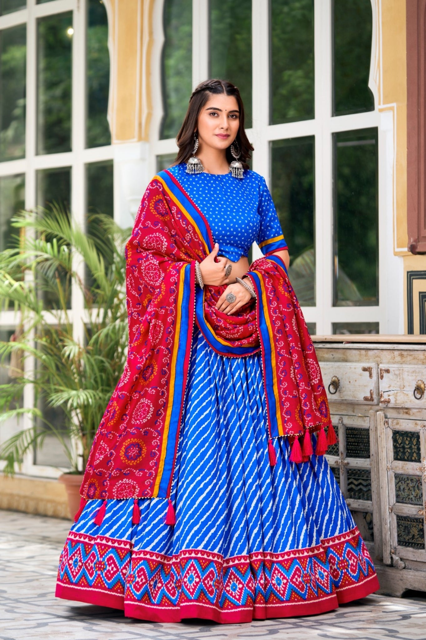 Patola Print Leheriya Designer Lehenga Choli