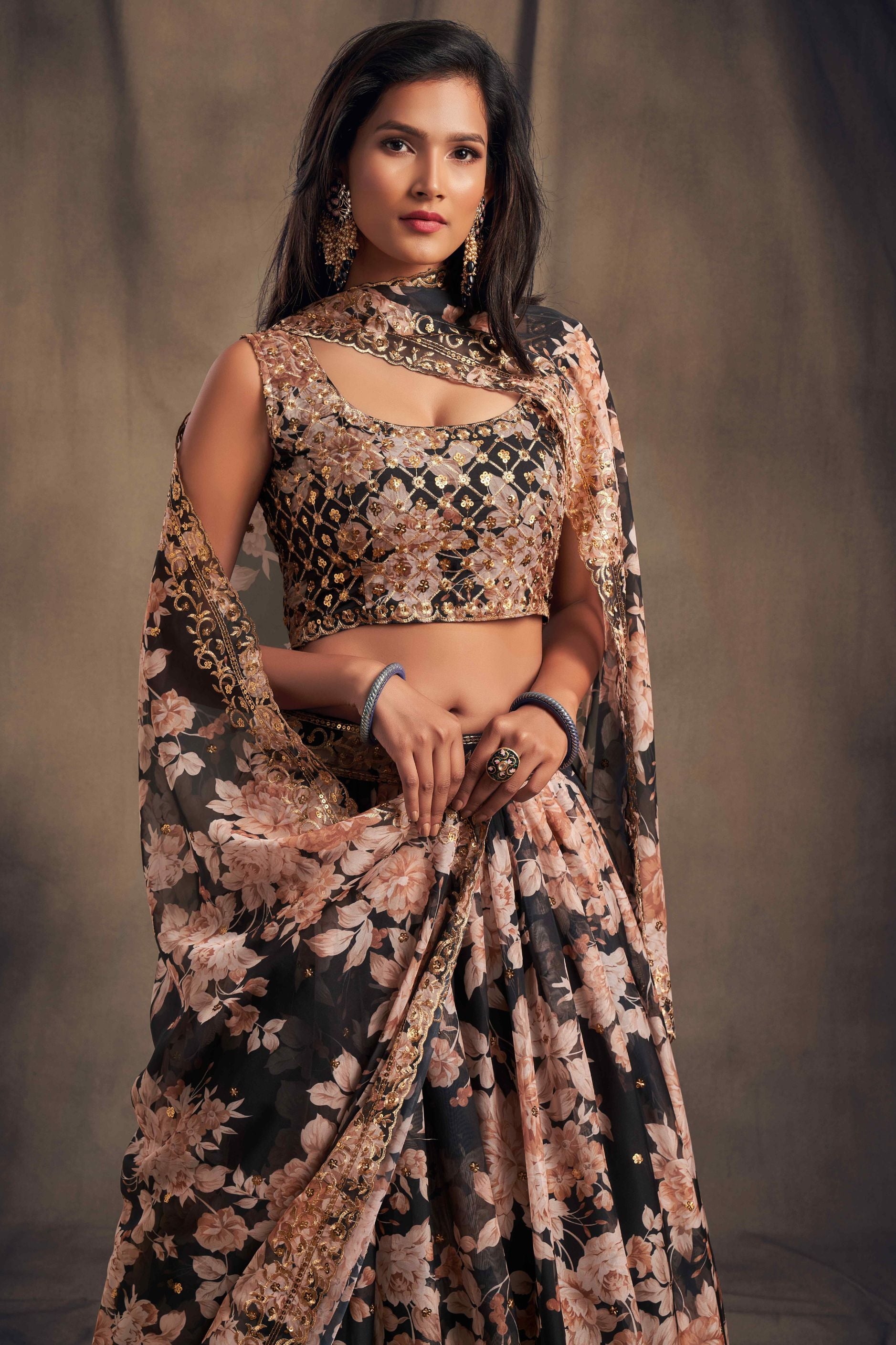 Gorgeous Sequence With Embroidery Floral Work Lehenga Choli