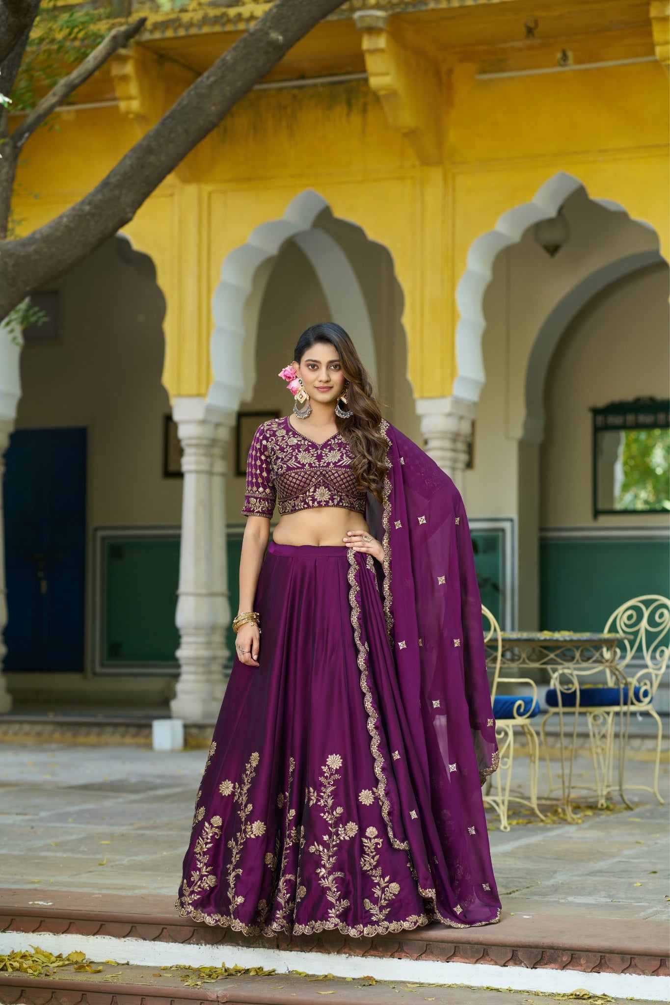 Orange Color Rangoli Silk Sequins And Thread Embroidery Work Lehenga Choli For Woman