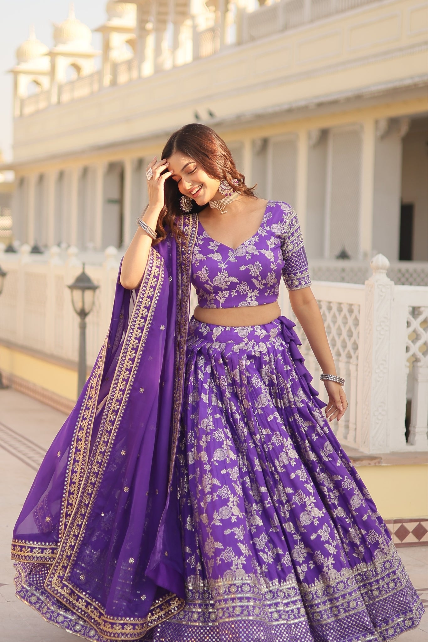 Elevate Your Style with a Designer Jacquard Lehenga Choli