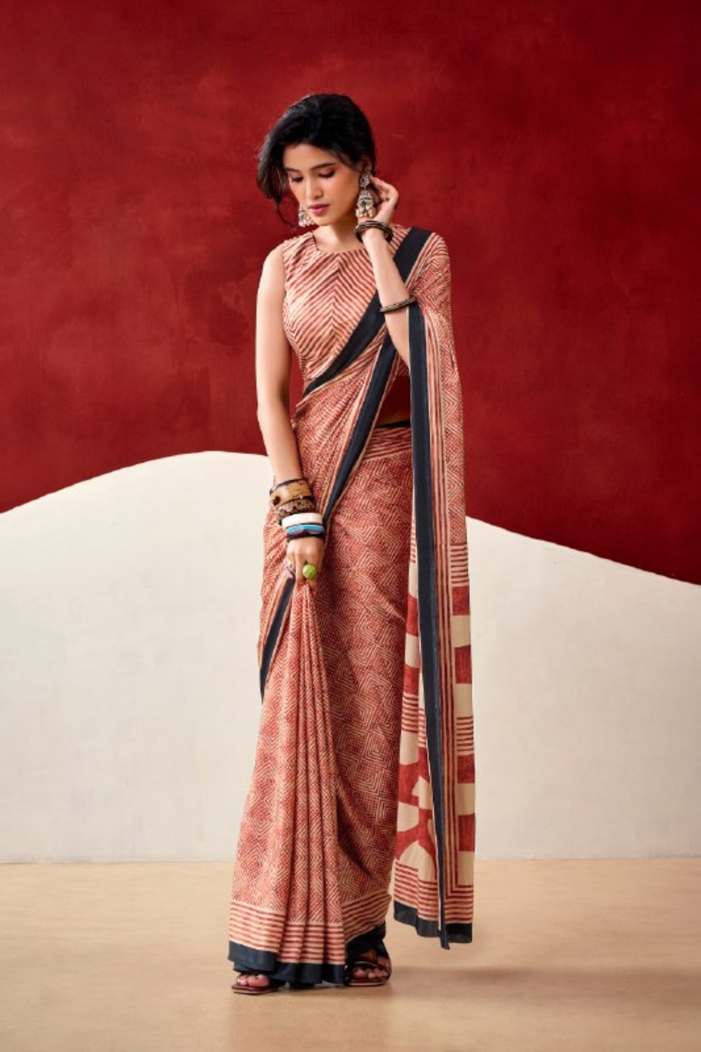 Soft Dull Silk Printed Saree With Elegant Border