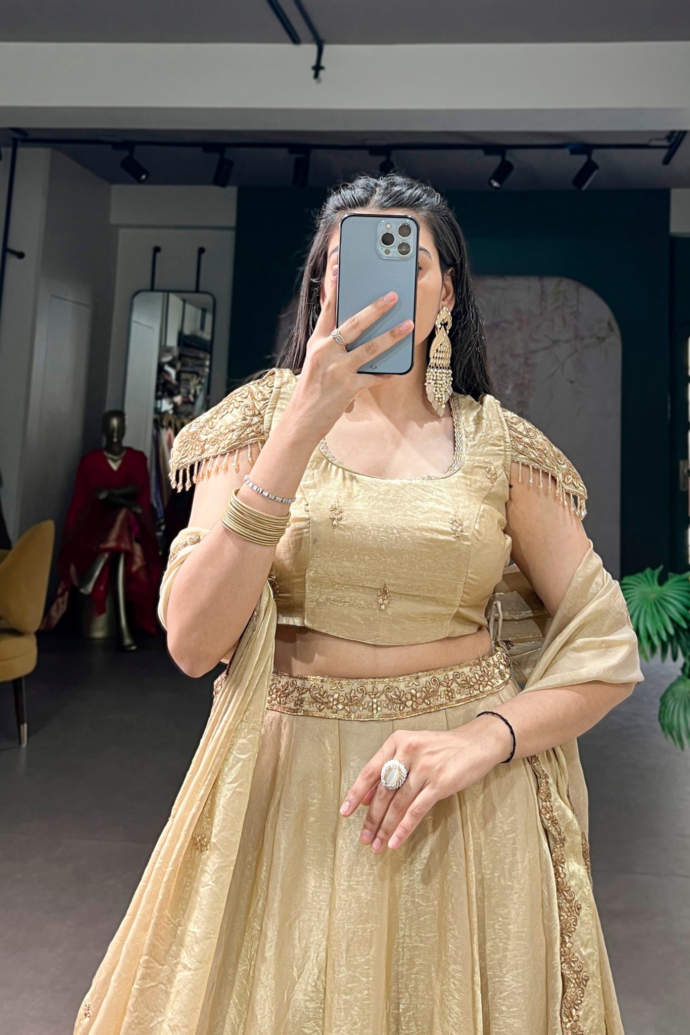 Stunning Wedding Designer Sequins Tread Embroidered Work Festive Lehenga Choli